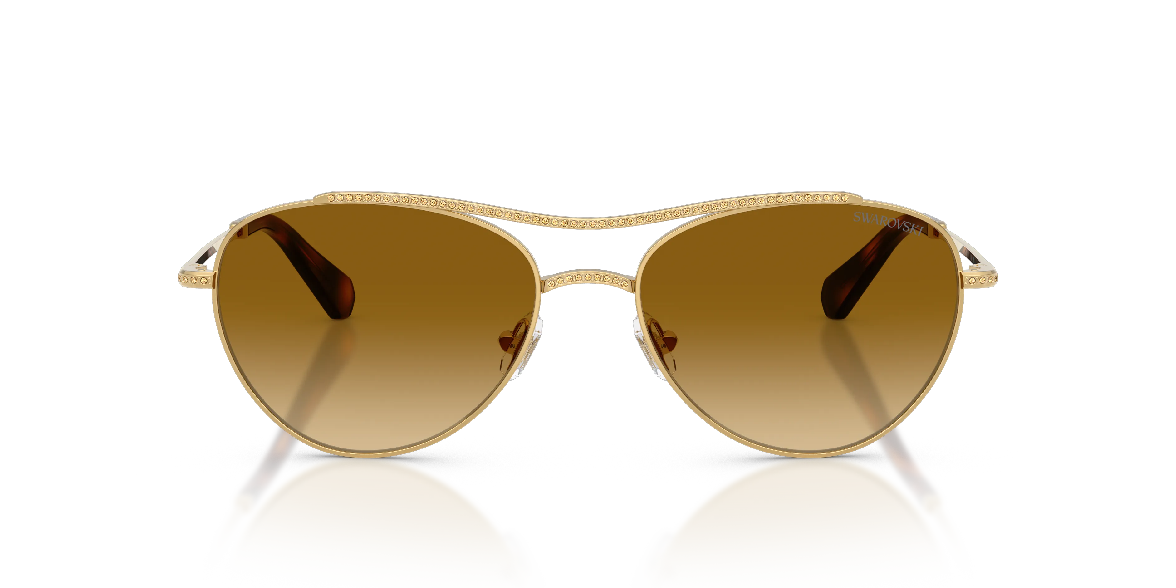 Swarovski SK7047 40043B Occhiali da sole Metallo Oro Giallo Pilot Normale Sfumato - immagine 3