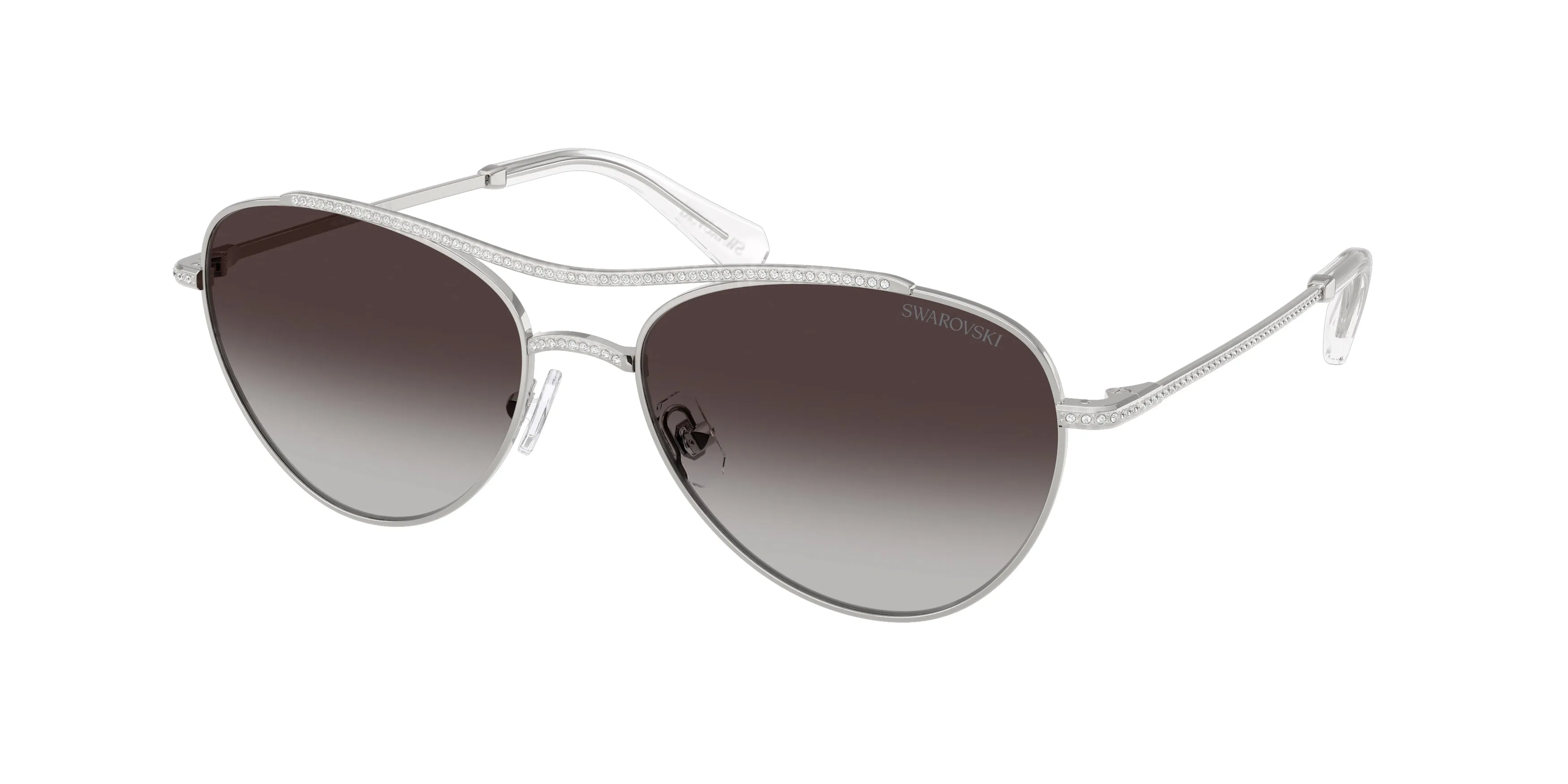 Swarovski SK7047 40018G Occhiali da sole Metallo Argento Grigio Pilot Normale Sfumato - immagine 1