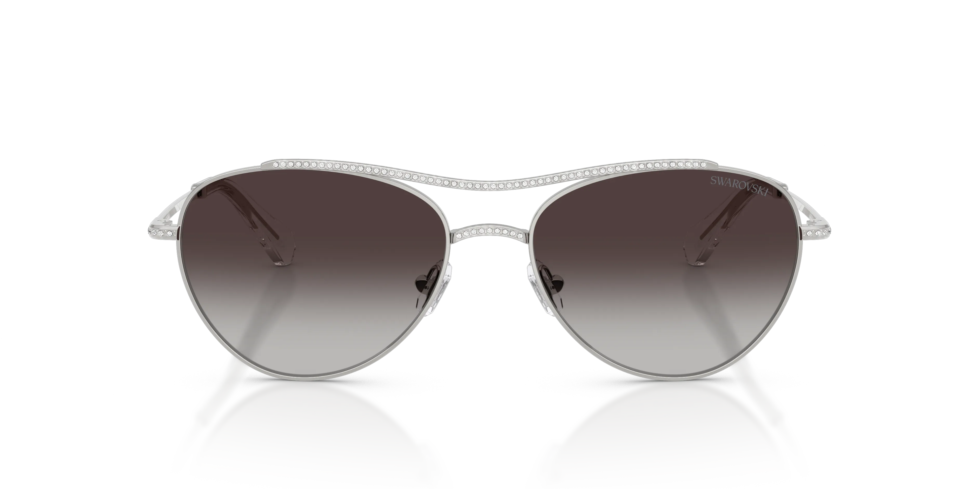 Swarovski SK7047 40018G Occhiali da sole Metallo Argento Grigio Pilot Normale Sfumato - immagine 3