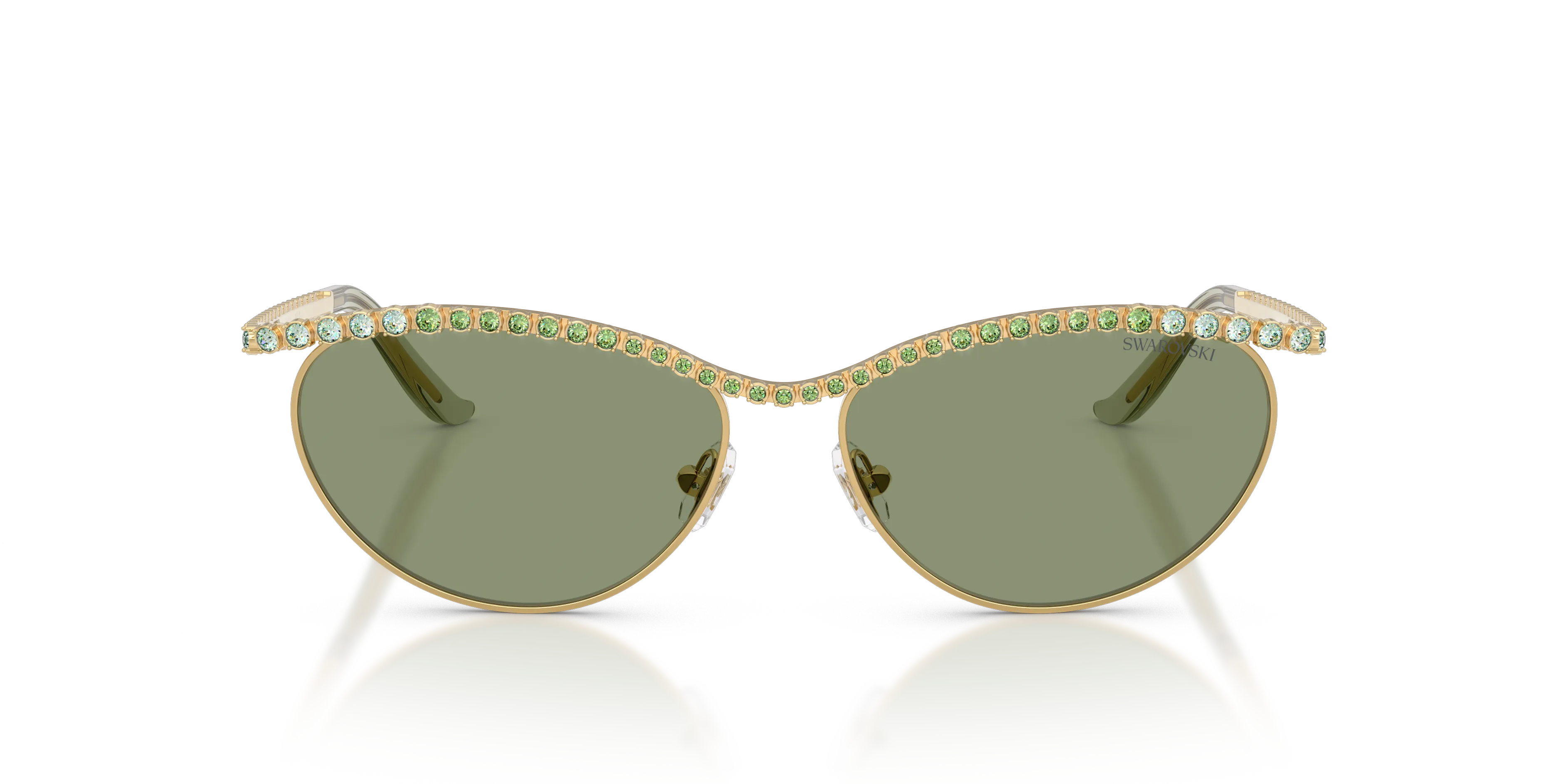 Swarovski SK7046 400482 Occhiali da sole Metallo Oro Verde Cat Eye Normale - immagine 3