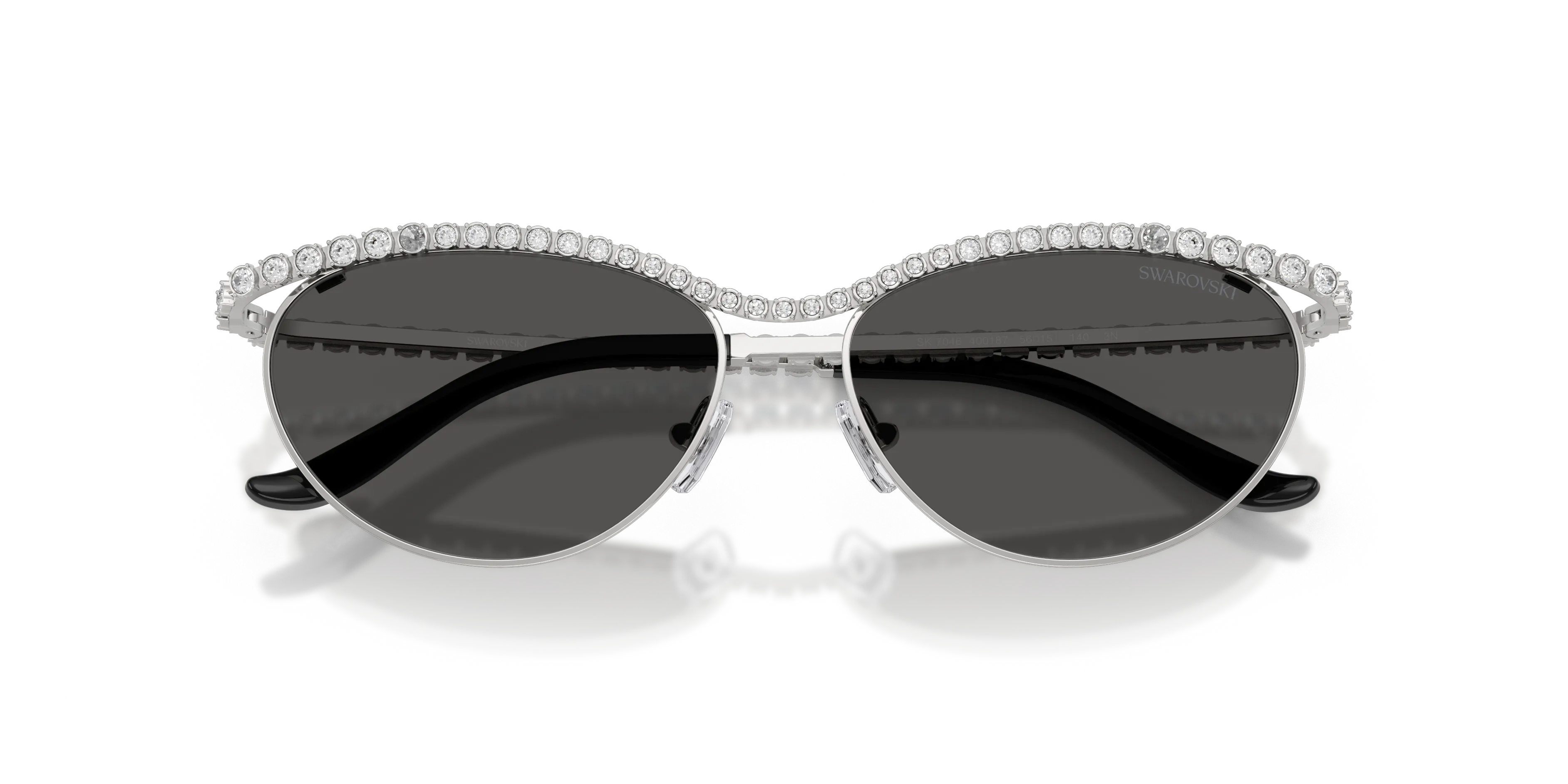 Swarovski SK7046 400187 Occhiali da sole Metallo Argento Grigio Cat Eye Normale - immagine 2