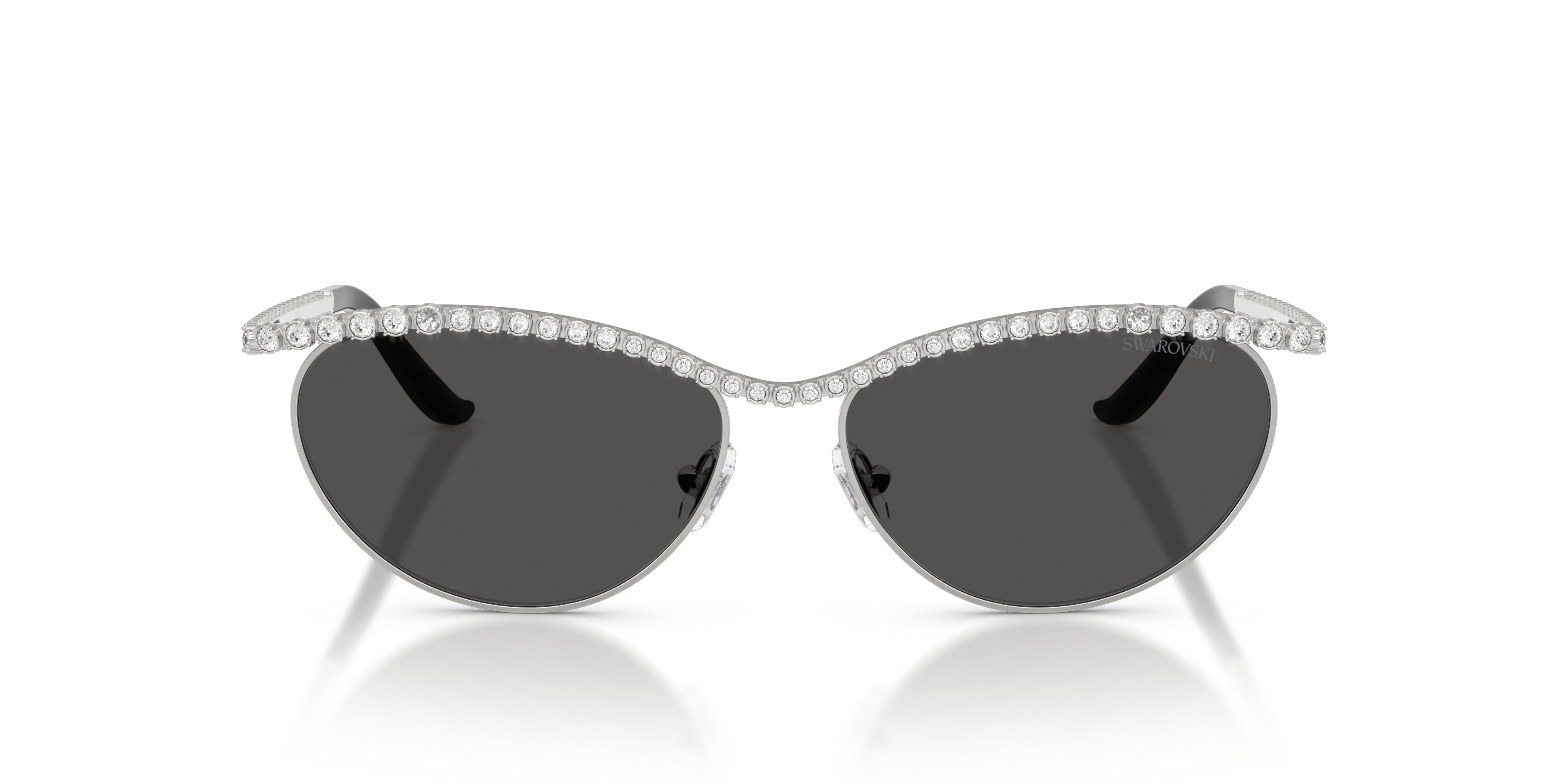 Swarovski SK7046 400187 Occhiali da sole Metallo Argento Grigio Cat Eye Normale - immagine 3