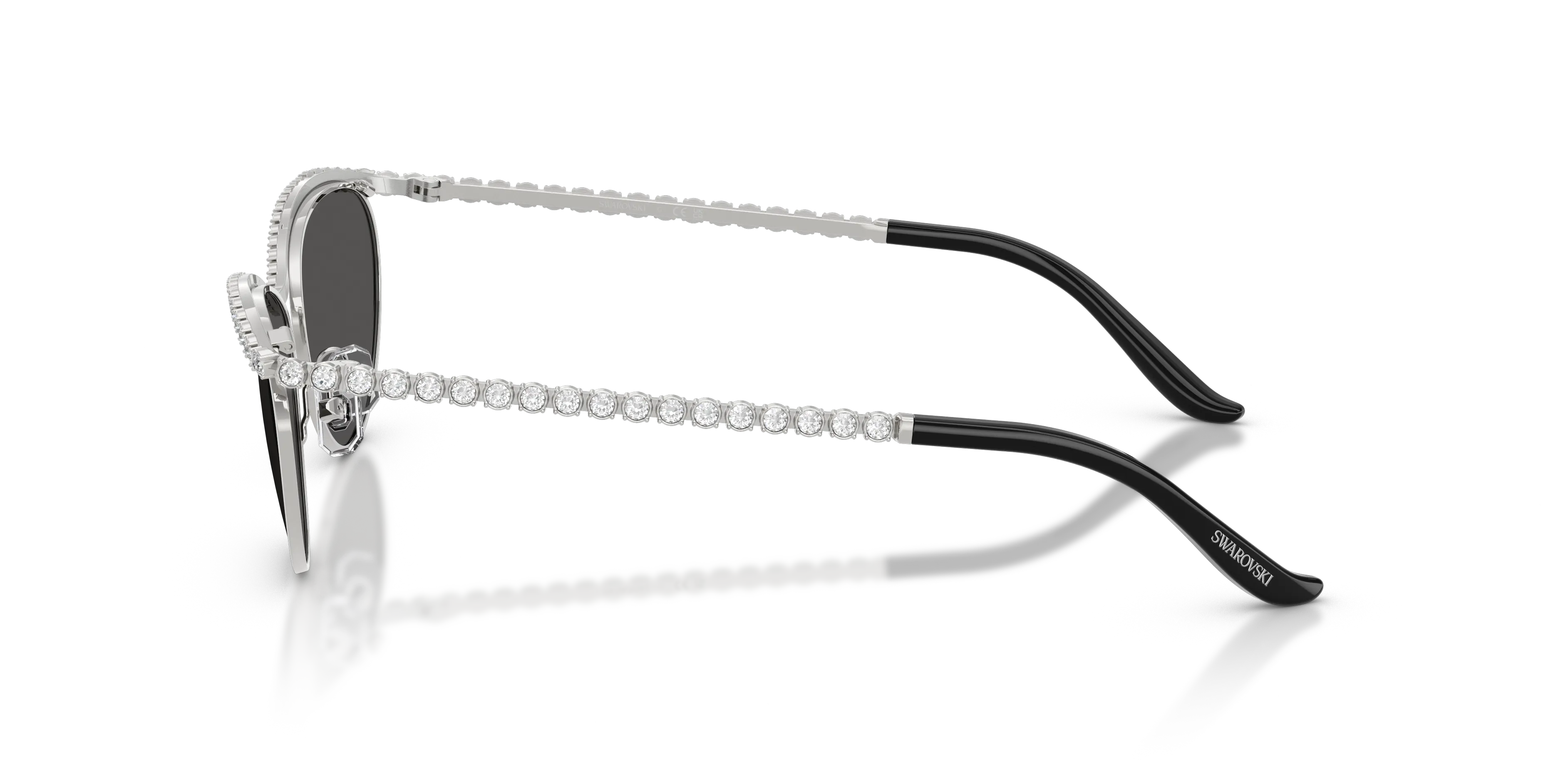 Swarovski SK7046 400187 Occhiali da sole Metallo Argento Grigio Cat Eye Normale - immagine 4