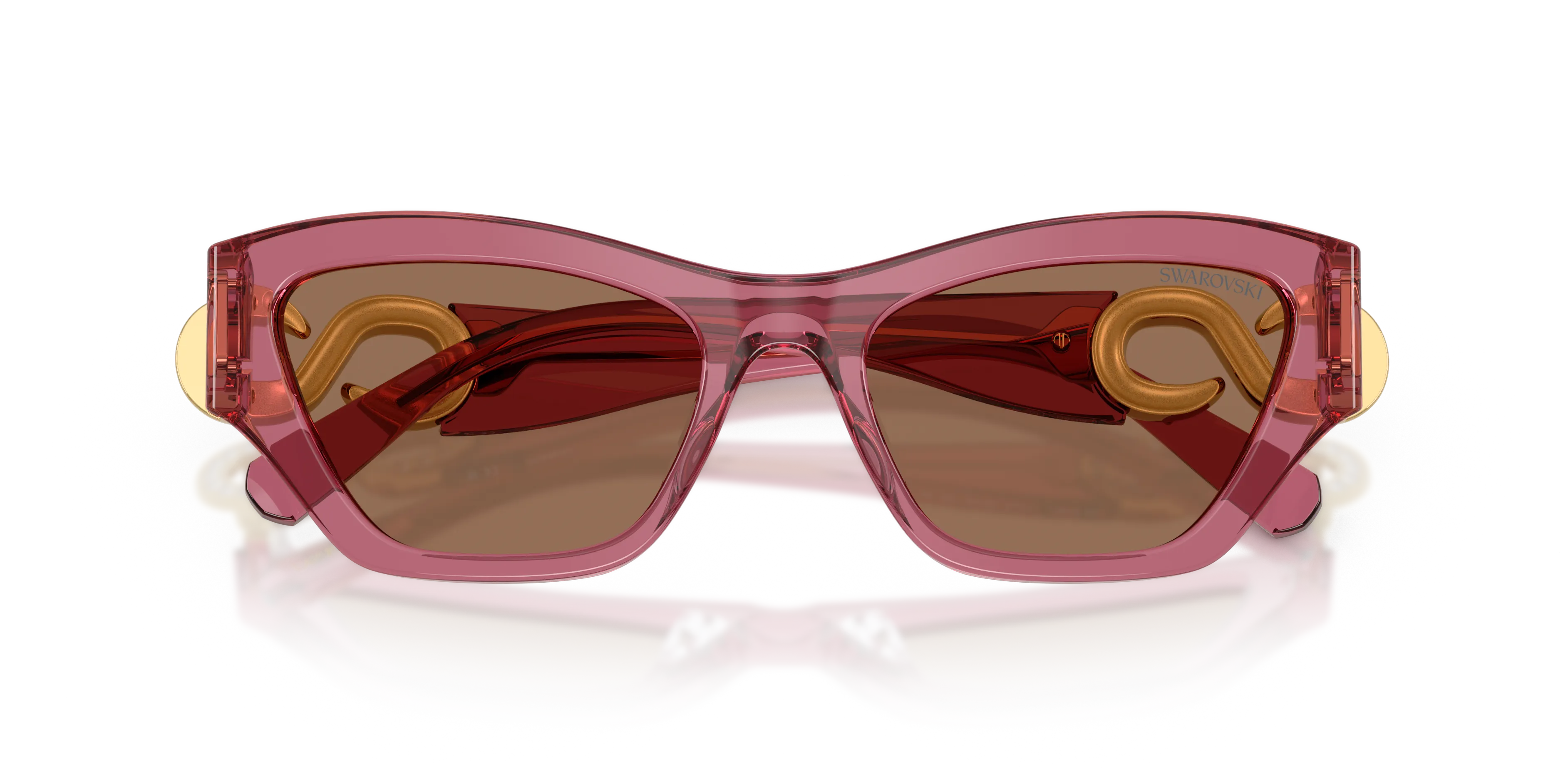 Swarovski SK6076U 110773 Occhiali da sole Acetato Rosso Marrone Cat Eye Normale - immagine 2