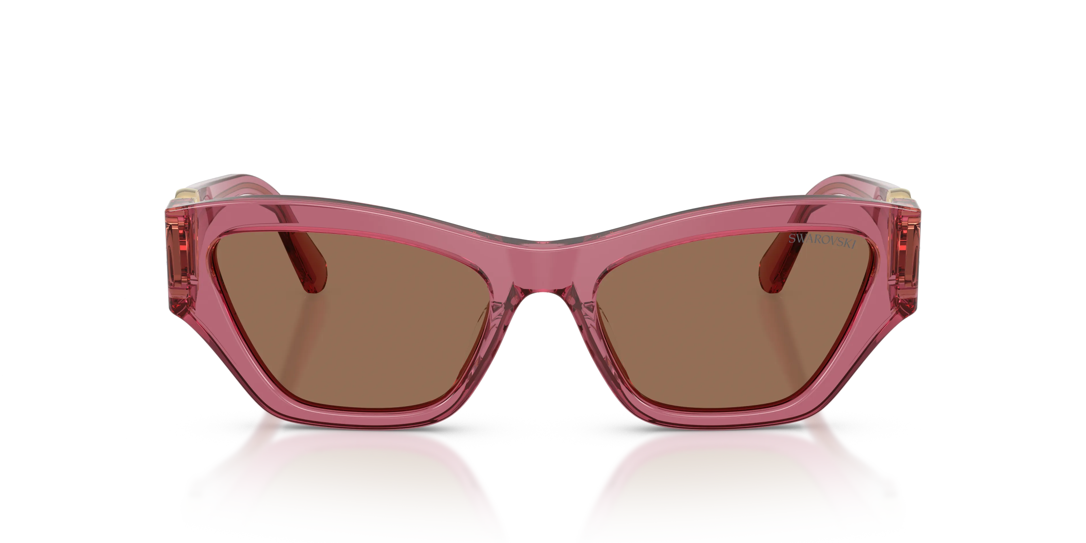 Swarovski SK6076U 110773 Occhiali da sole Acetato Rosso Marrone Cat Eye Normale - immagine 3