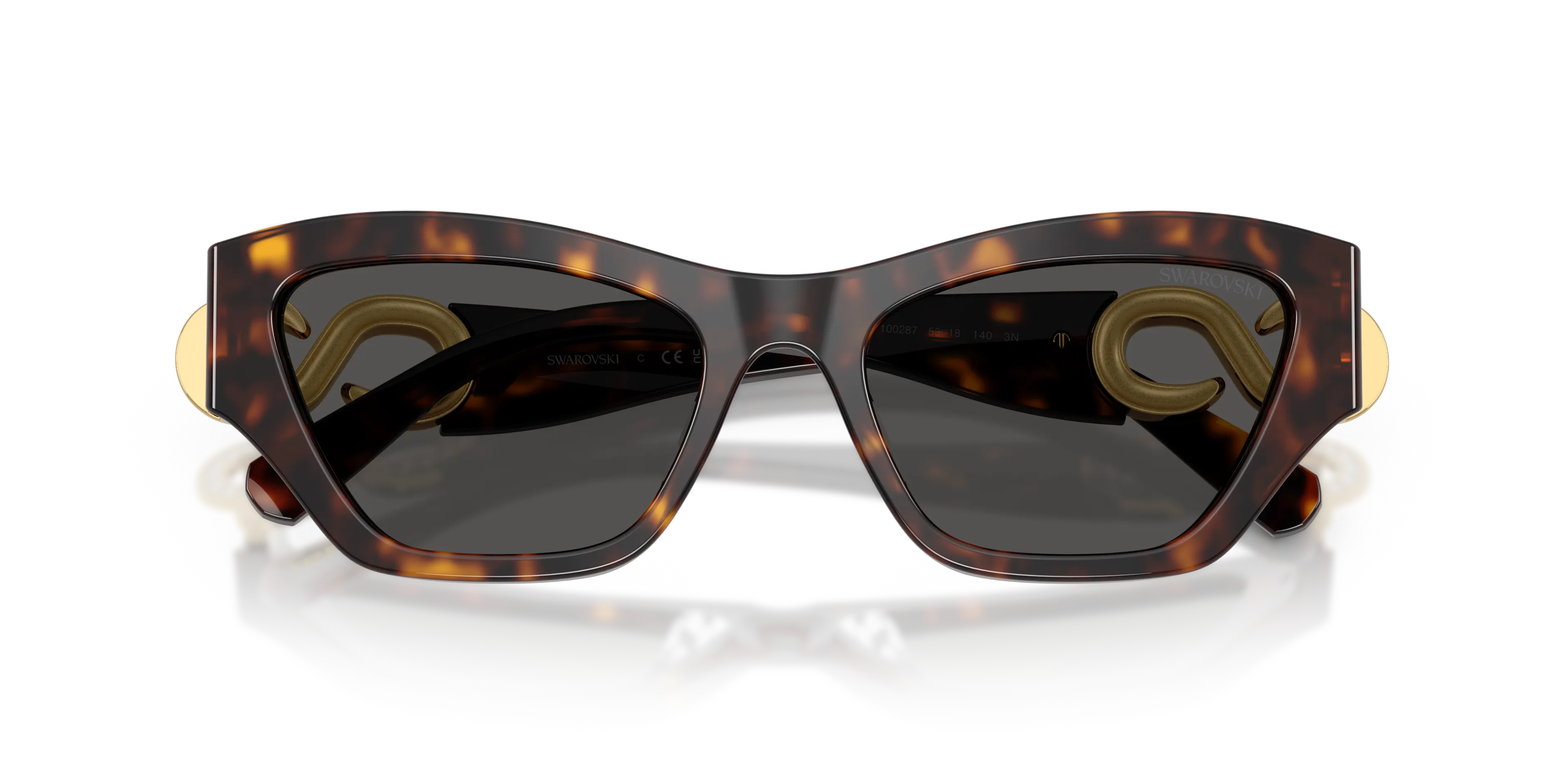 Swarovski SK6076U 100287 Occhiali da sole Acetato Tartaruga Grigio Cat Eye Normale - immagine 2