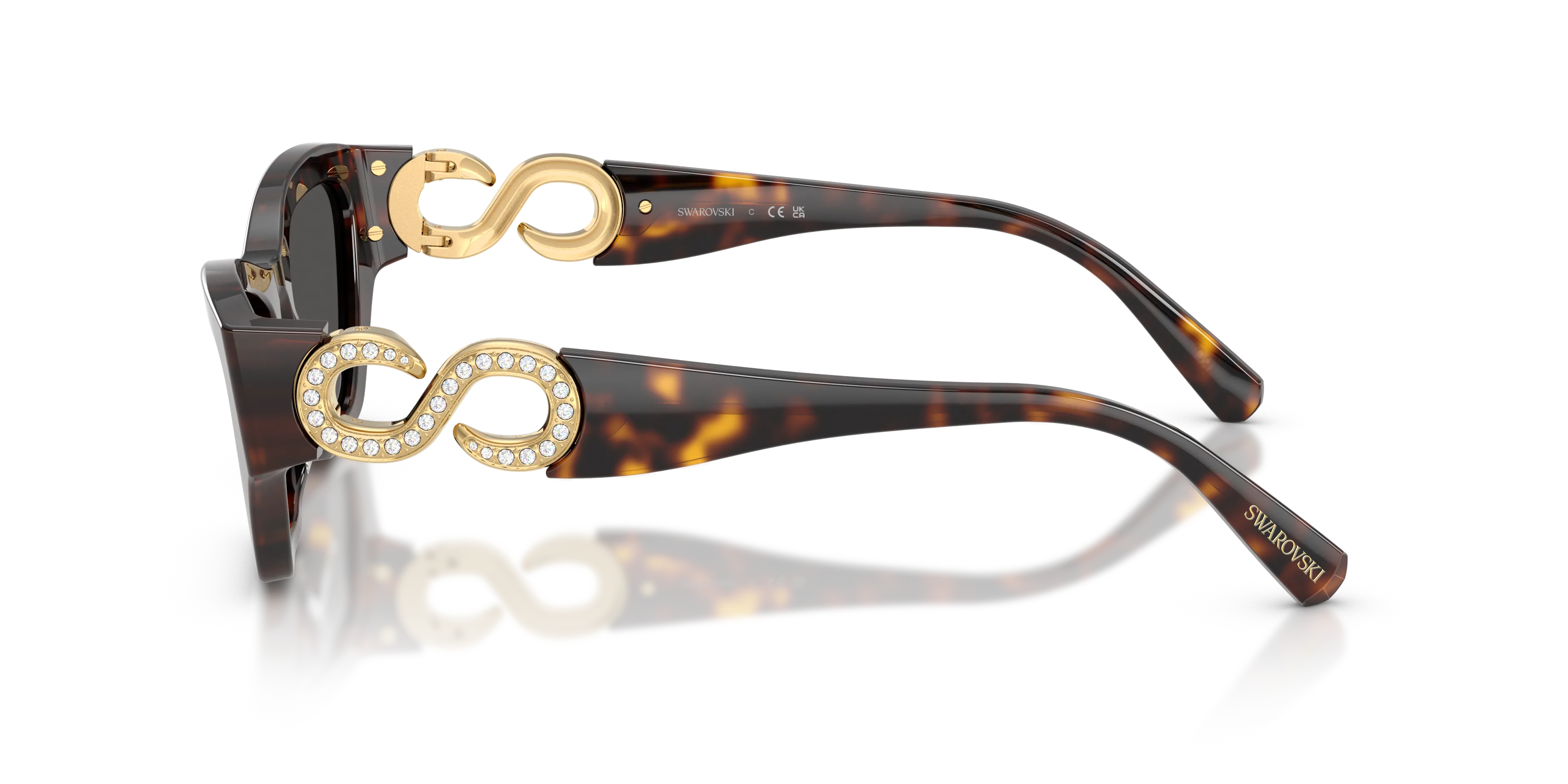 Swarovski SK6076U 100287 Occhiali da sole Acetato Tartaruga Grigio Cat Eye Normale - immagine 4