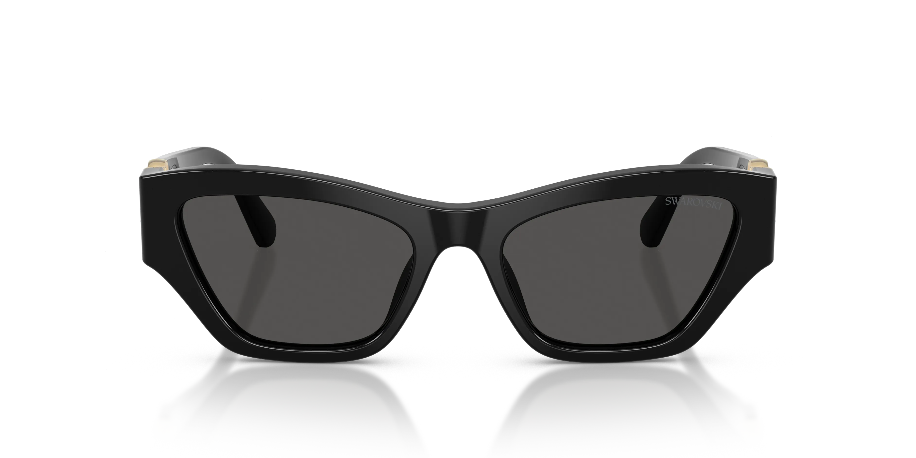 Swarovski SK6076U 100187 Occhiali da sole Acetato Nero Grigio Cat Eye Normale - immagine 3