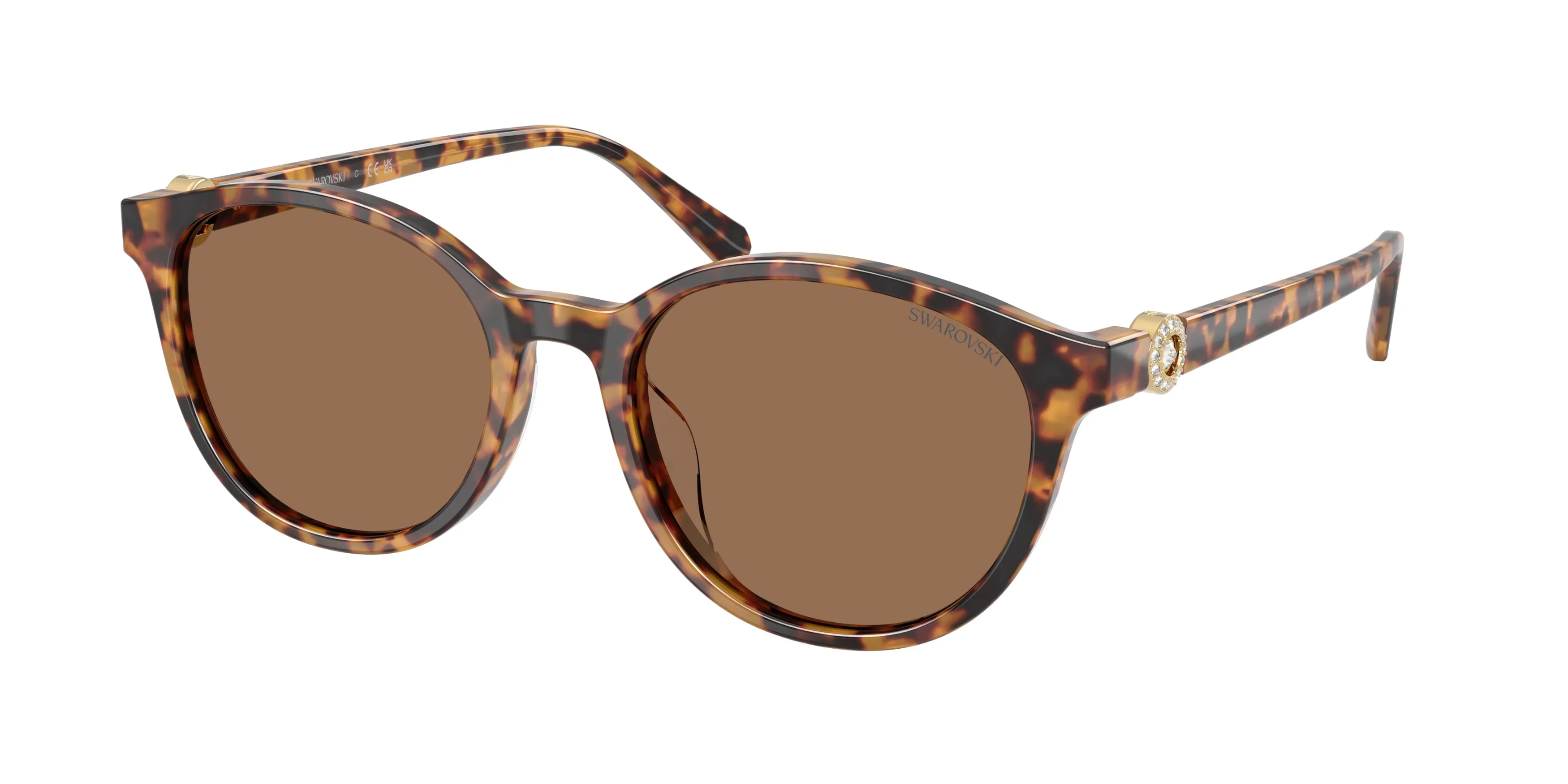 Swarovski SK6075D 104073 Occhiali da sole Acetato Tartaruga Marrone Pantos Normale - immagine 1