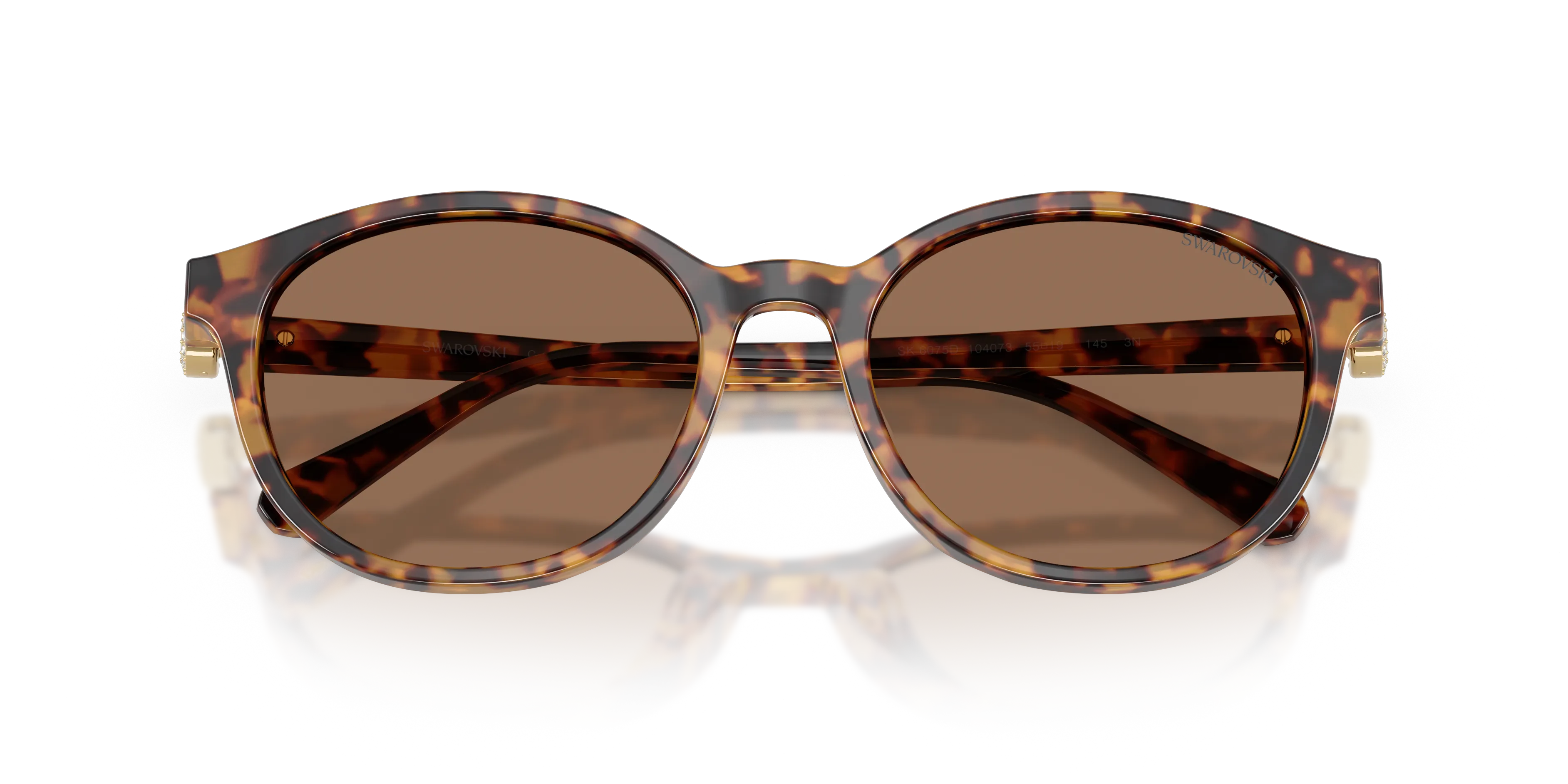 Swarovski SK6075D 104073 Occhiali da sole Acetato Tartaruga Marrone Pantos Normale - immagine 2