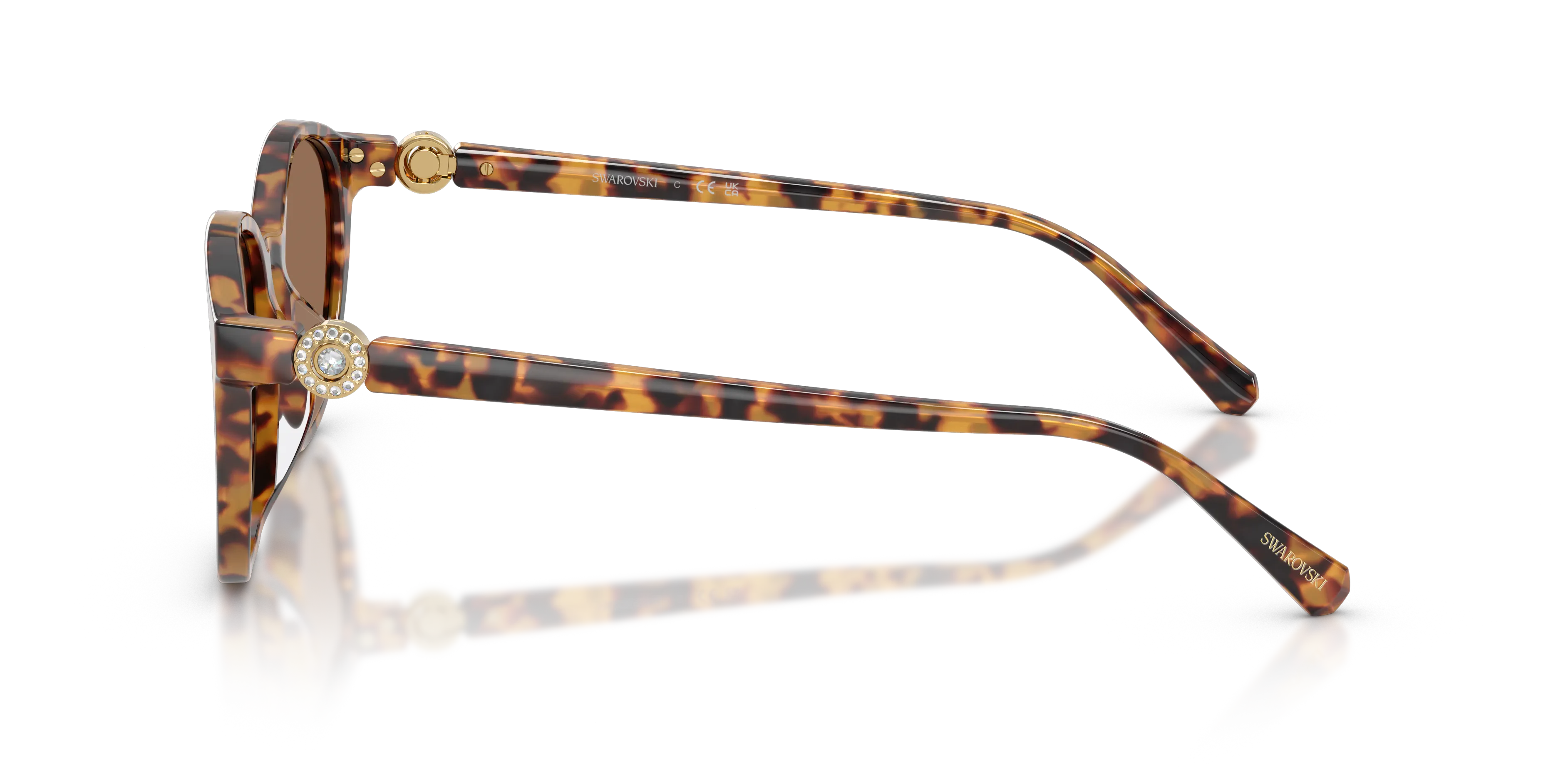 Swarovski SK6075D 104073 Occhiali da sole Acetato Tartaruga Marrone Pantos Normale - immagine 4