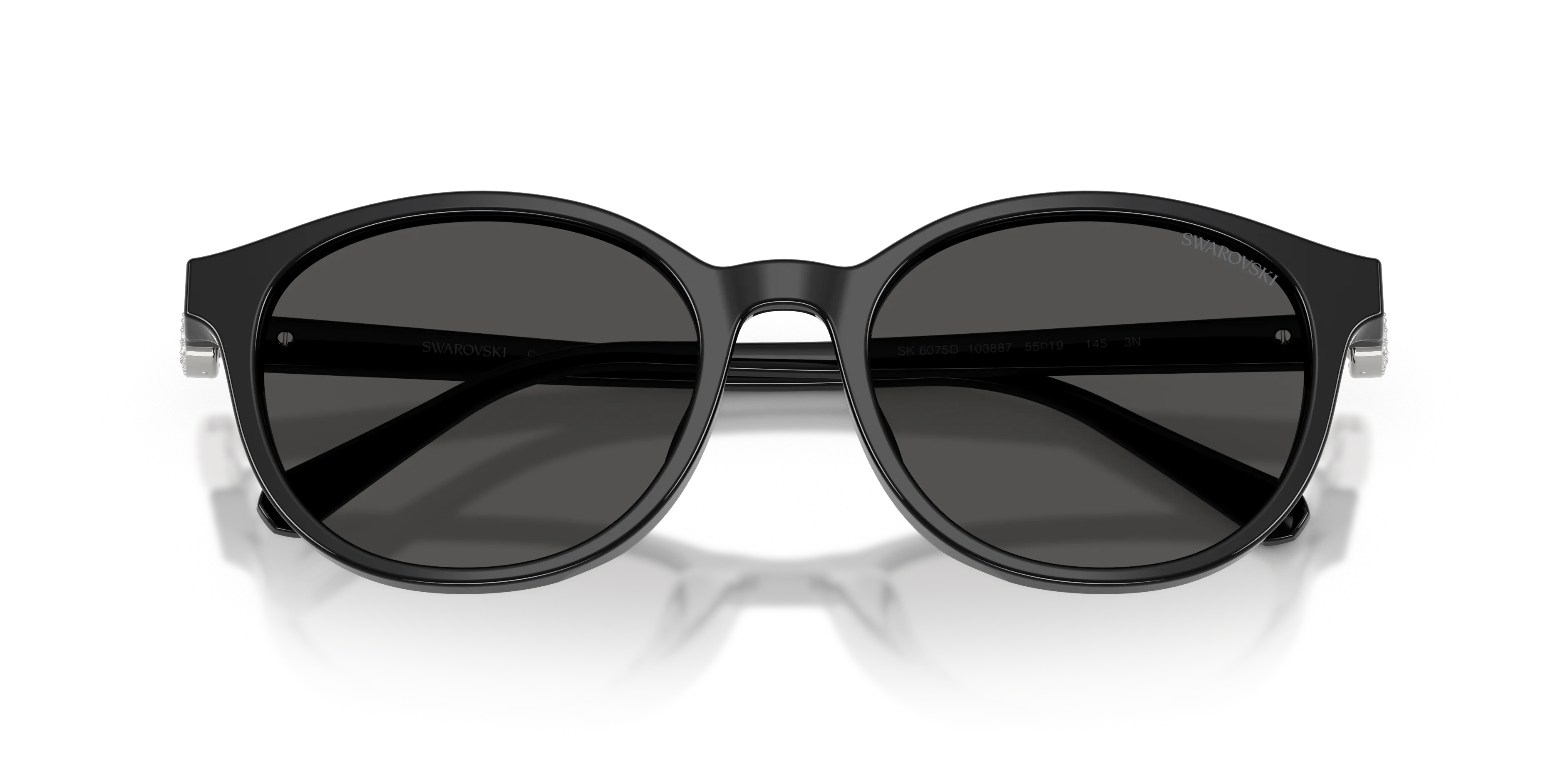 Swarovski SK6075D 103887 Occhiali da sole Acetato Nero Grigio Pantos Normale - immagine 2