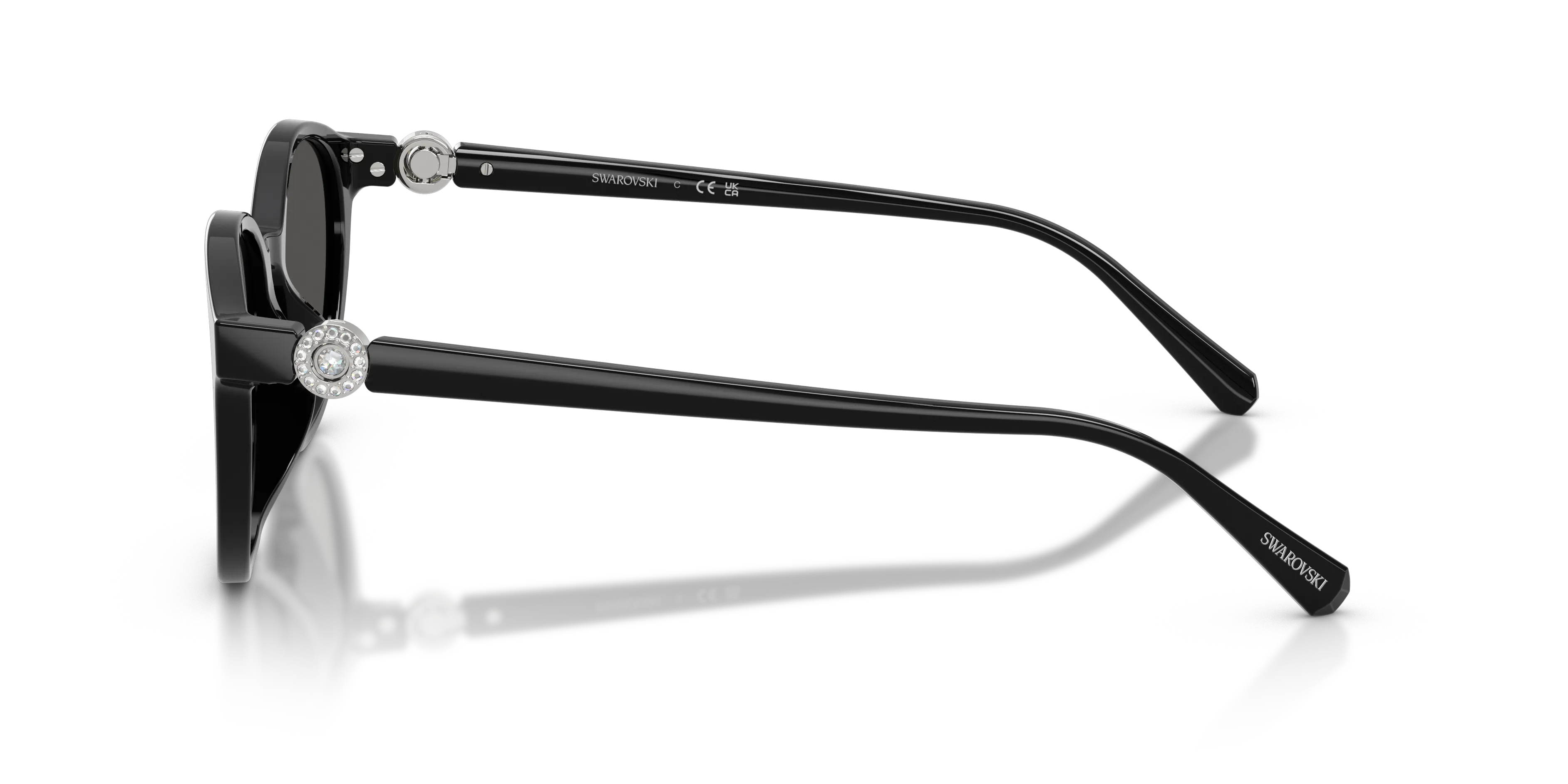 Swarovski SK6075D 103887 Occhiali da sole Acetato Nero Grigio Pantos Normale - immagine 4