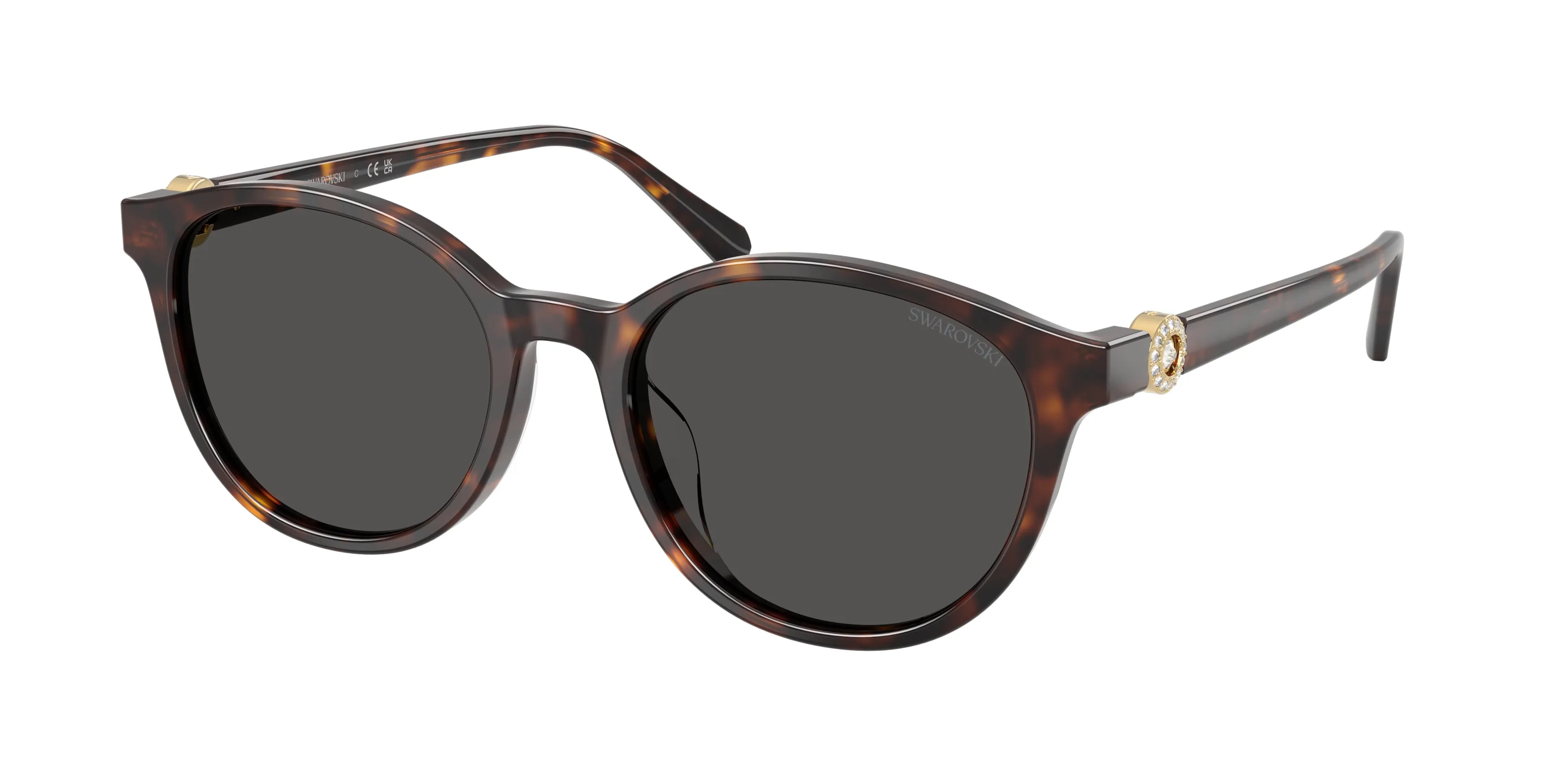 Swarovski SK6075D 100287 Occhiali da sole Acetato Tartaruga Grigio Pantos Normale - immagine 1