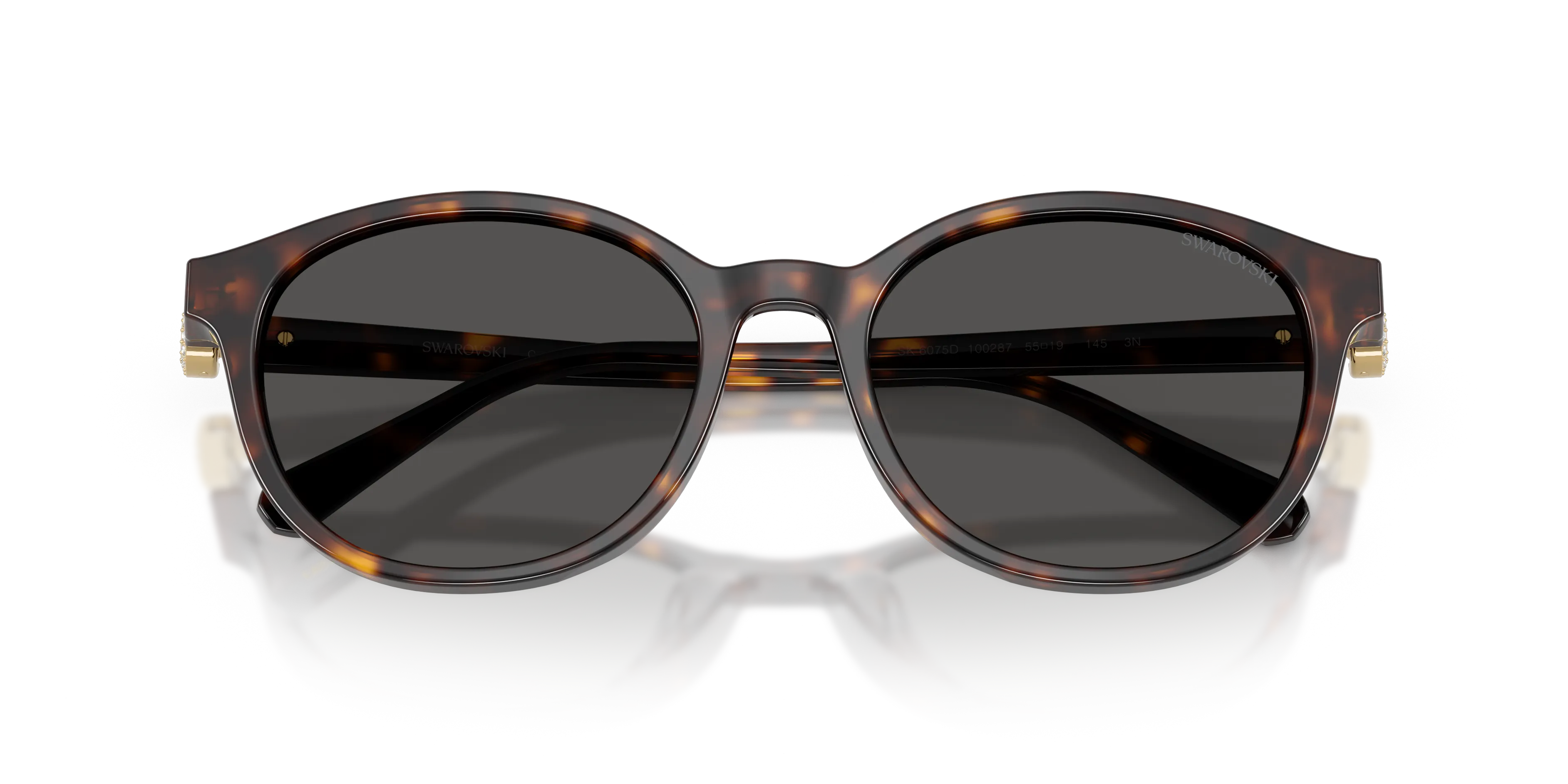 Swarovski SK6075D 100287 Occhiali da sole Acetato Tartaruga Grigio Pantos Normale - immagine 2