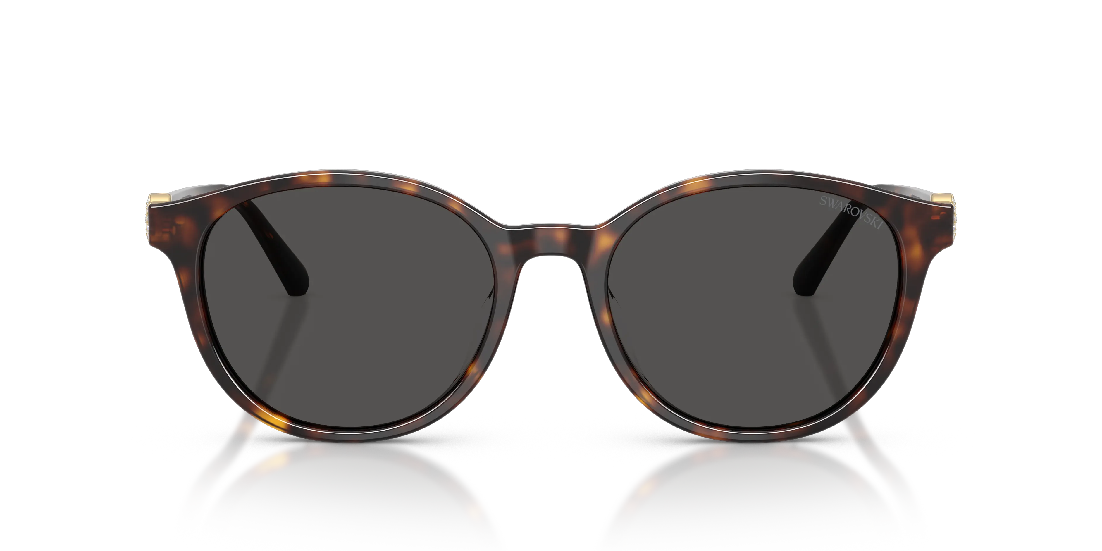 Swarovski SK6075D 100287 Occhiali da sole Acetato Tartaruga Grigio Pantos Normale - immagine 3