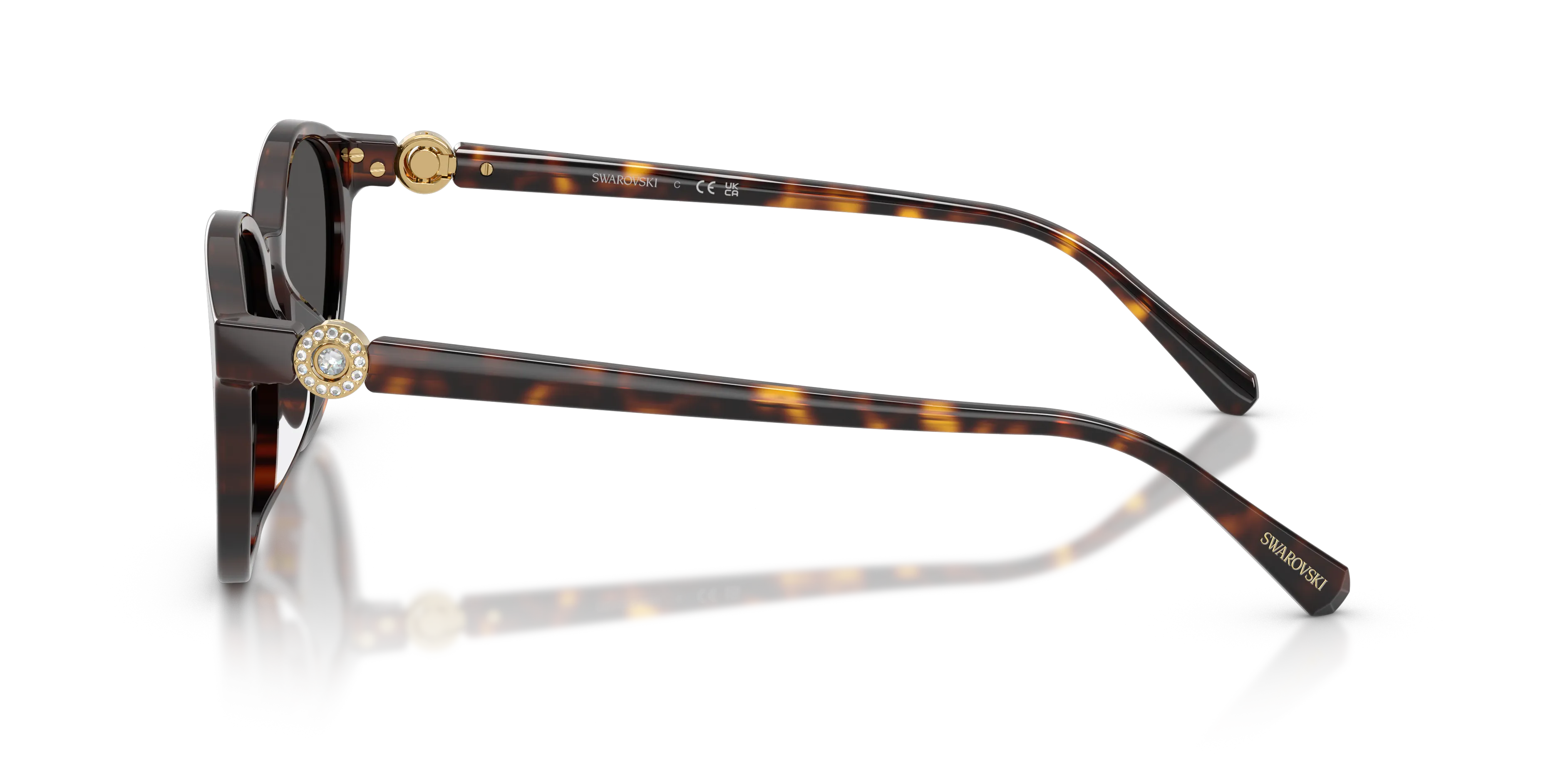 Swarovski SK6075D 100287 Occhiali da sole Acetato Tartaruga Grigio Pantos Normale - immagine 4