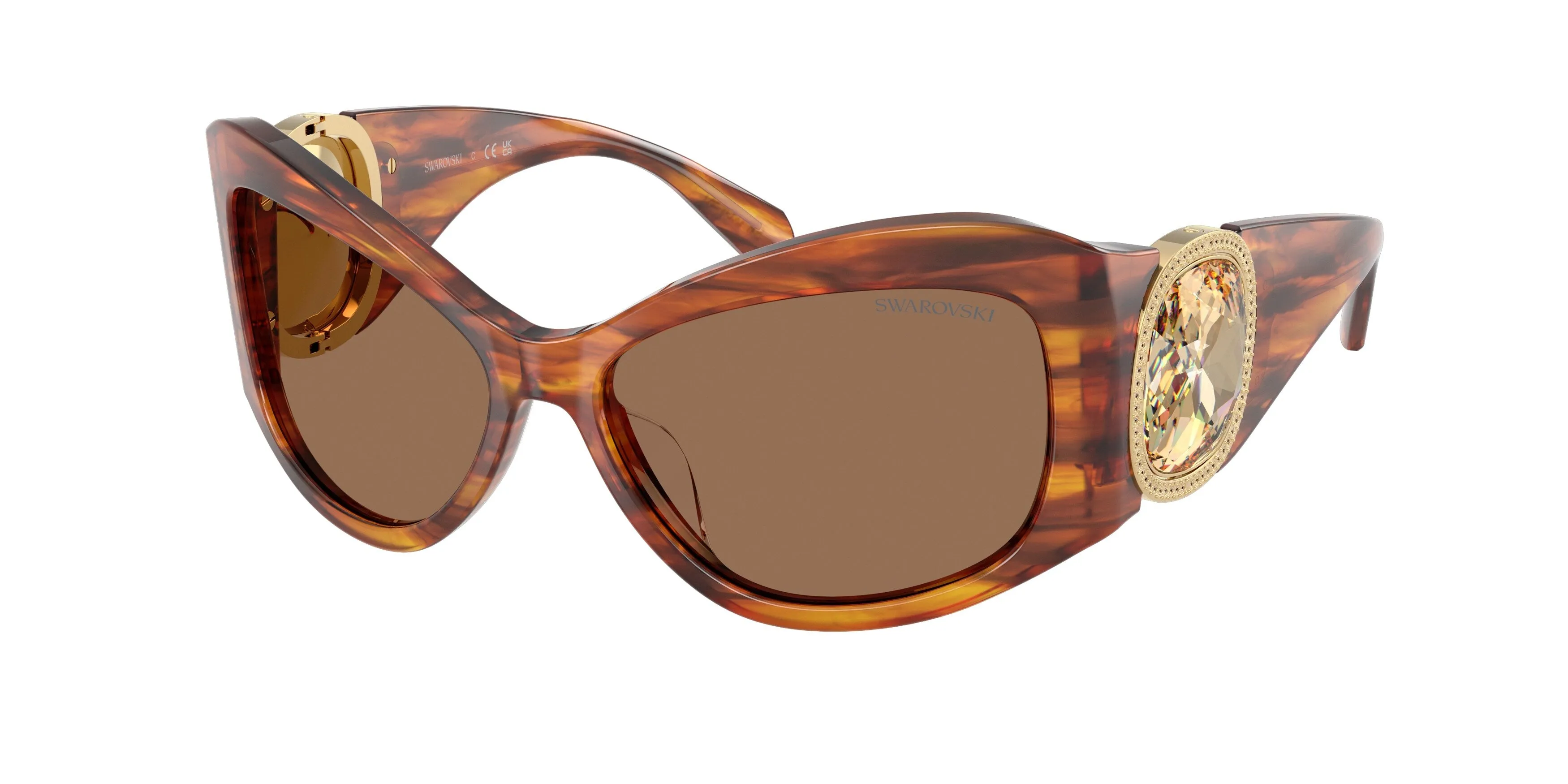 Swarovski SK6074U 109173 Occhiali da sole Acetato Marrone Marrone Farfalla Normale - immagine 1