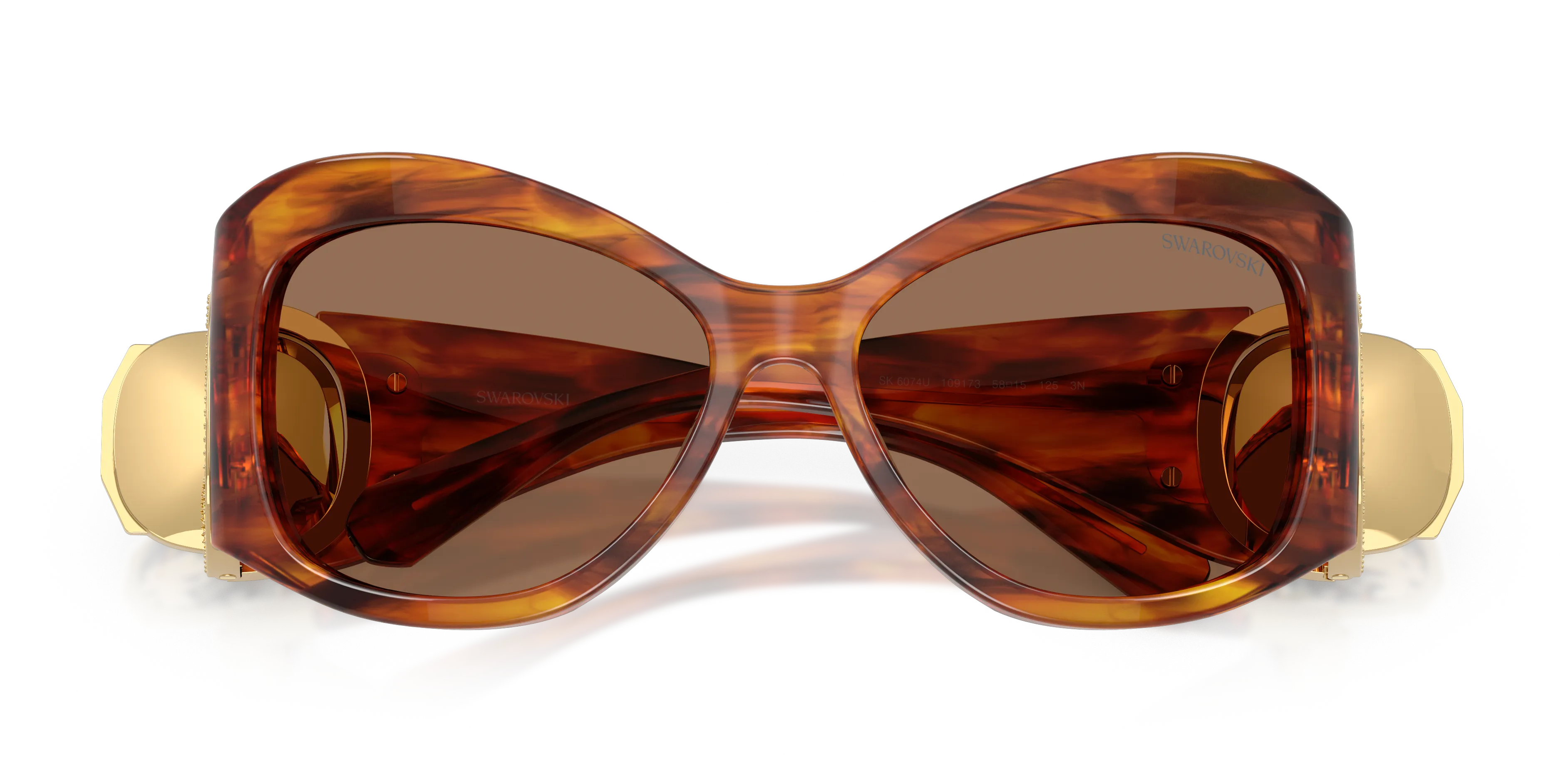 Swarovski SK6074U 109173 Occhiali da sole Acetato Marrone Marrone Farfalla Normale - immagine 2