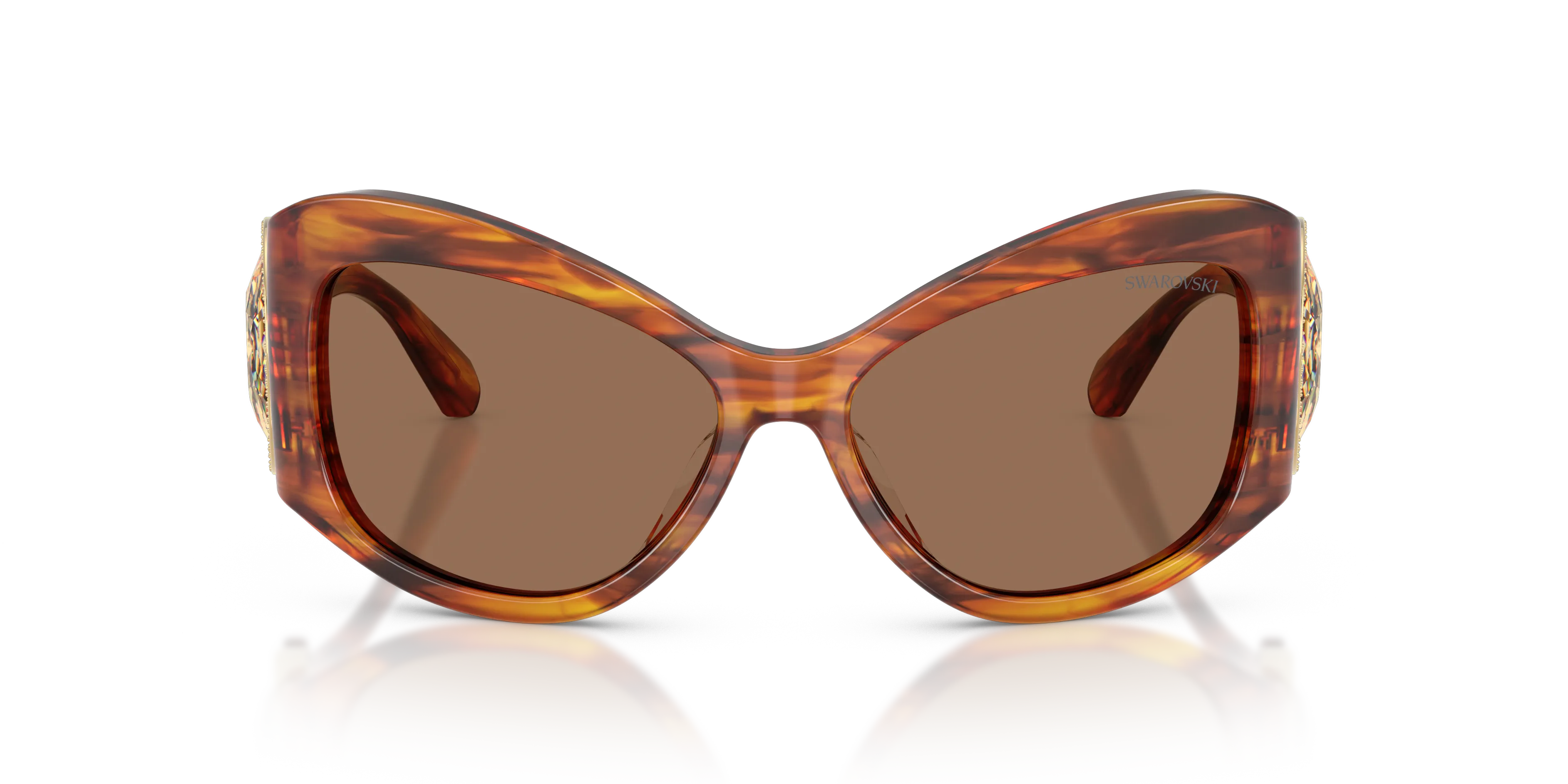 Swarovski SK6074U 109173 Occhiali da sole Acetato Marrone Marrone Farfalla Normale - immagine 3