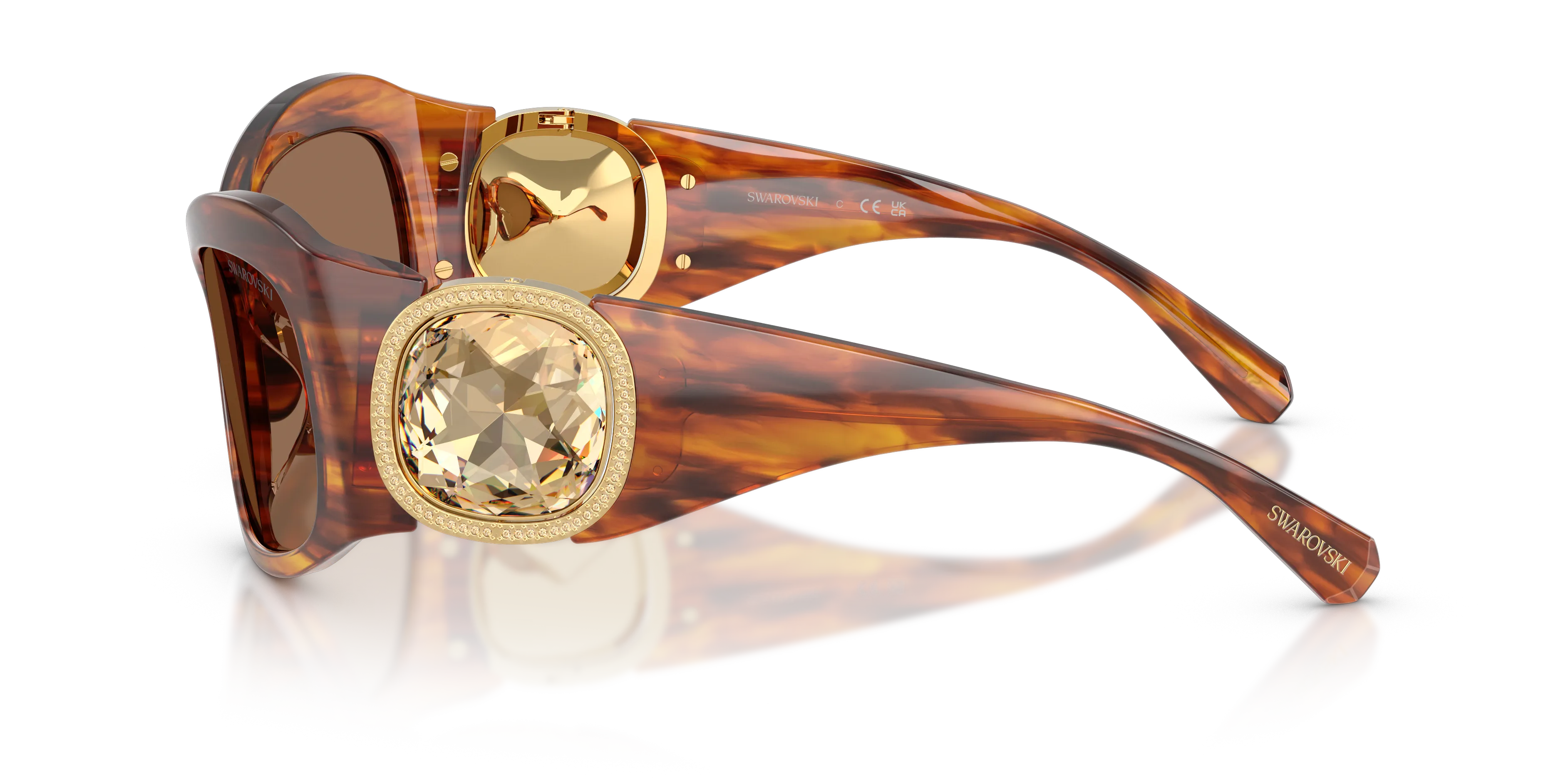 Swarovski SK6074U 109173 Occhiali da sole Acetato Marrone Marrone Farfalla Normale - immagine 4