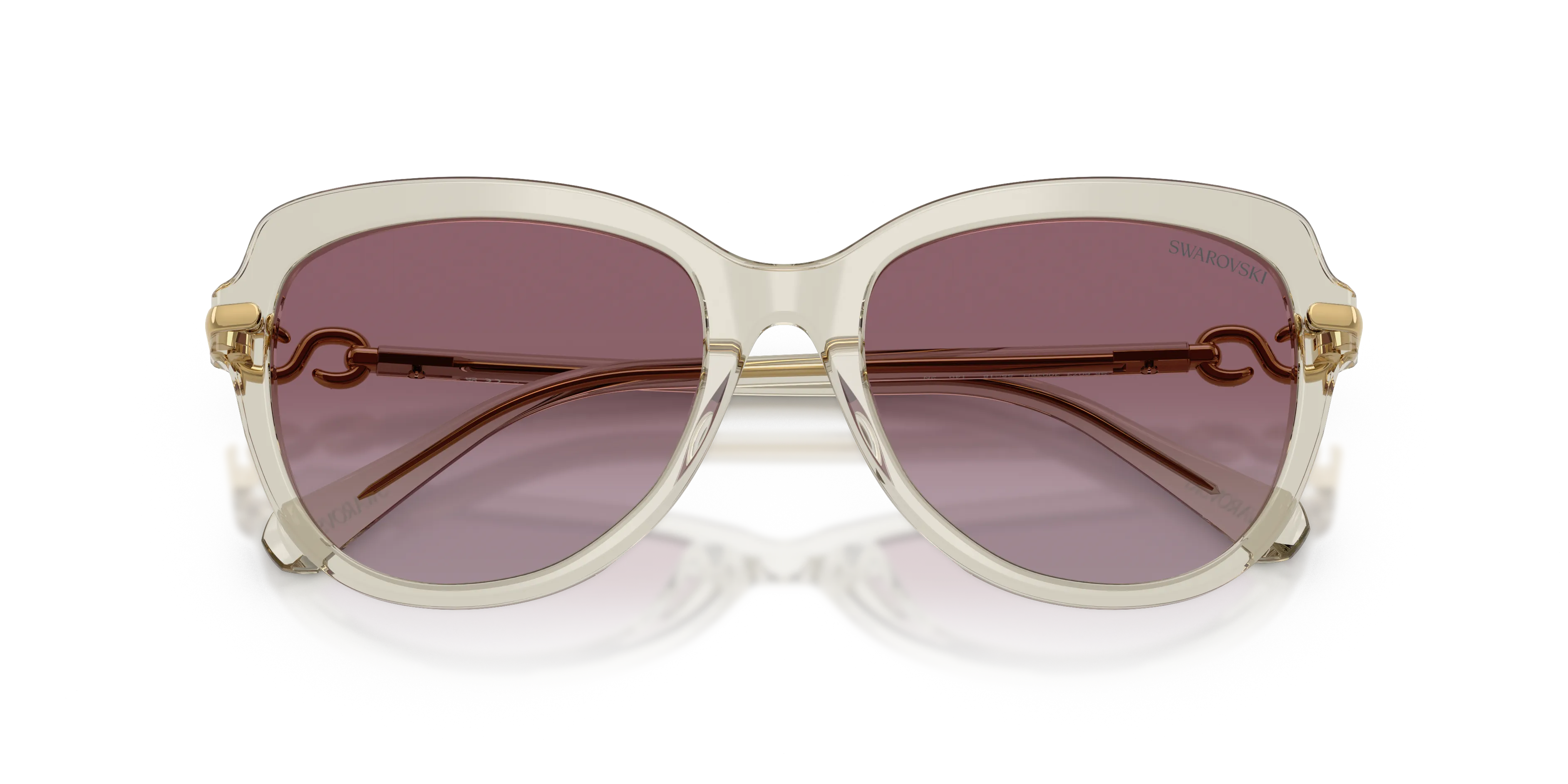 Swarovski SK6073 30038H Occhiali da sole Acetato Marrone Viola Farfalla Normale Sfumato - immagine 2