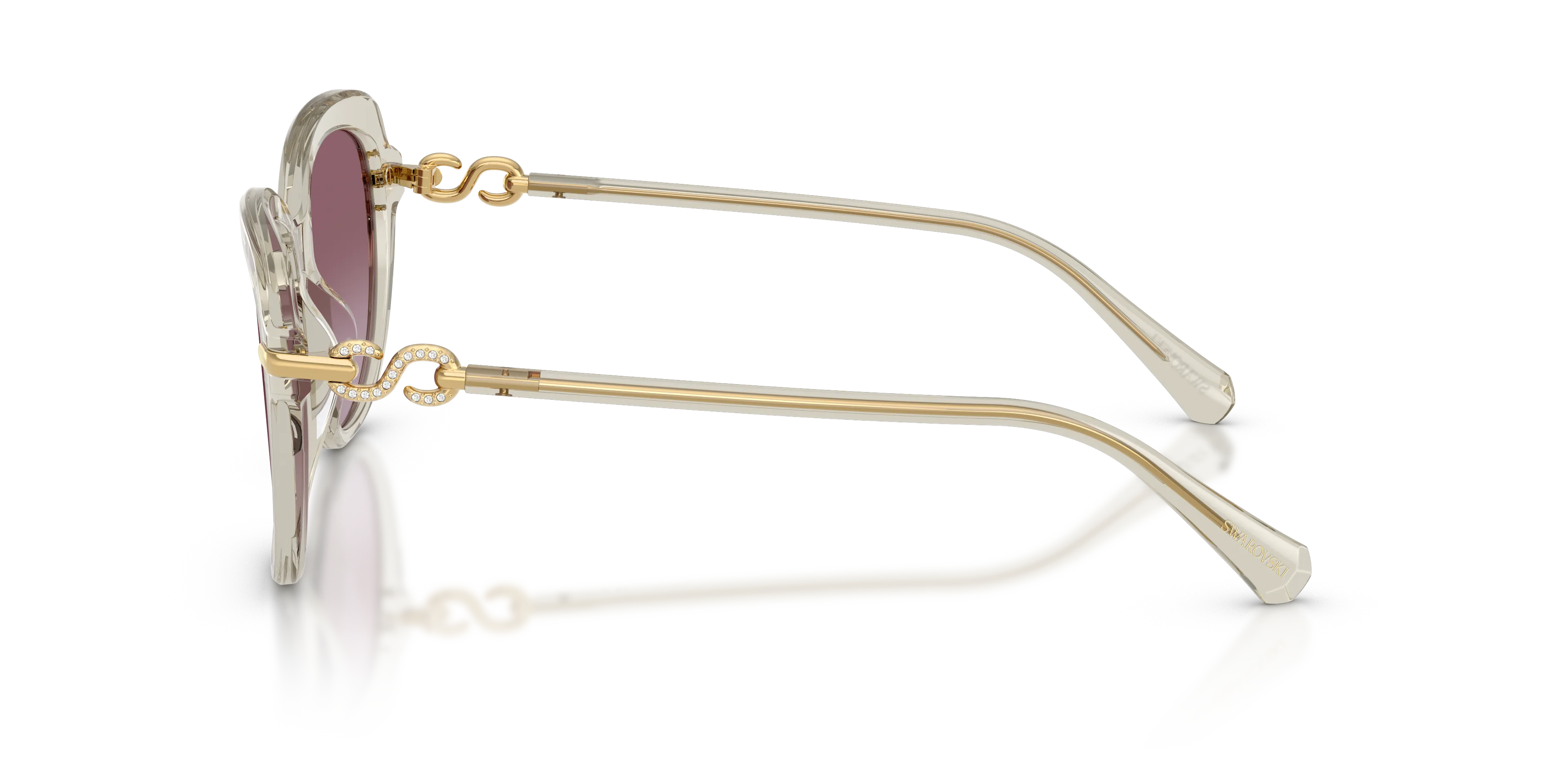 Swarovski SK6073 30038H Occhiali da sole Acetato Marrone Viola Farfalla Normale Sfumato - immagine 4
