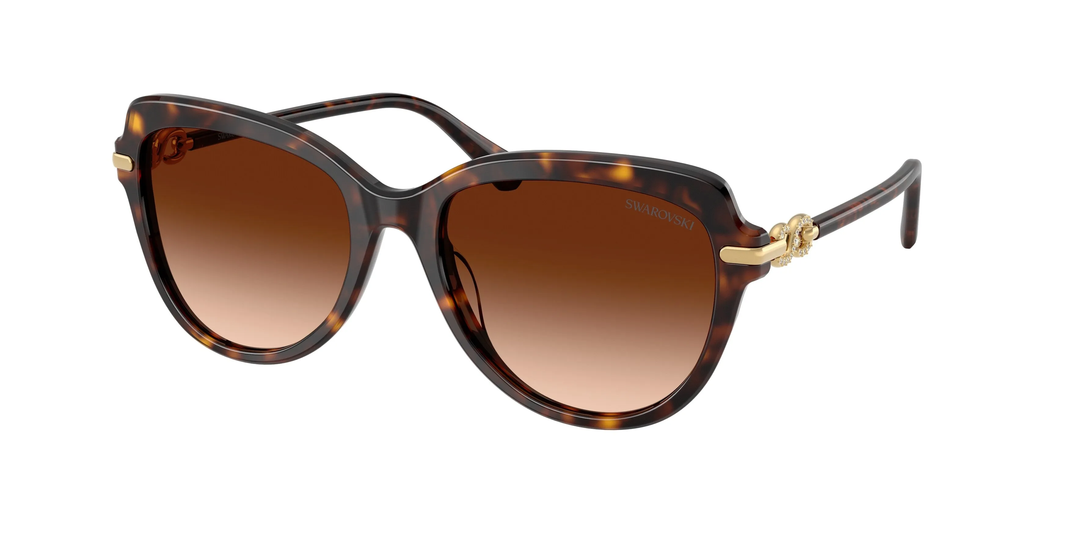 Swarovski SK6073 100274 Occhiali da sole Acetato Tartaruga Marrone Farfalla Normale Sfumato - immagine 1