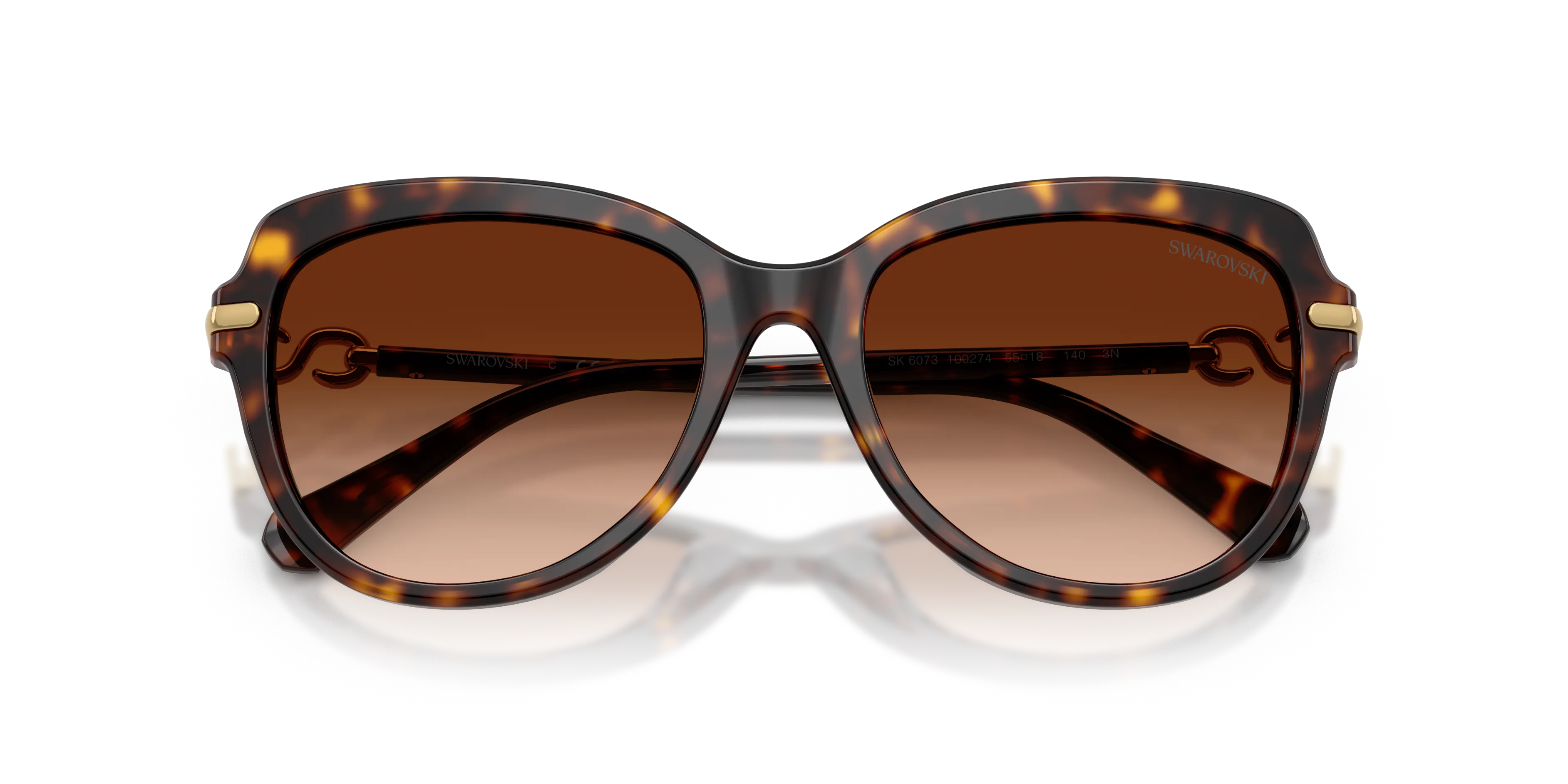 Swarovski SK6073 100274 Occhiali da sole Acetato Tartaruga Marrone Farfalla Normale Sfumato - immagine 2