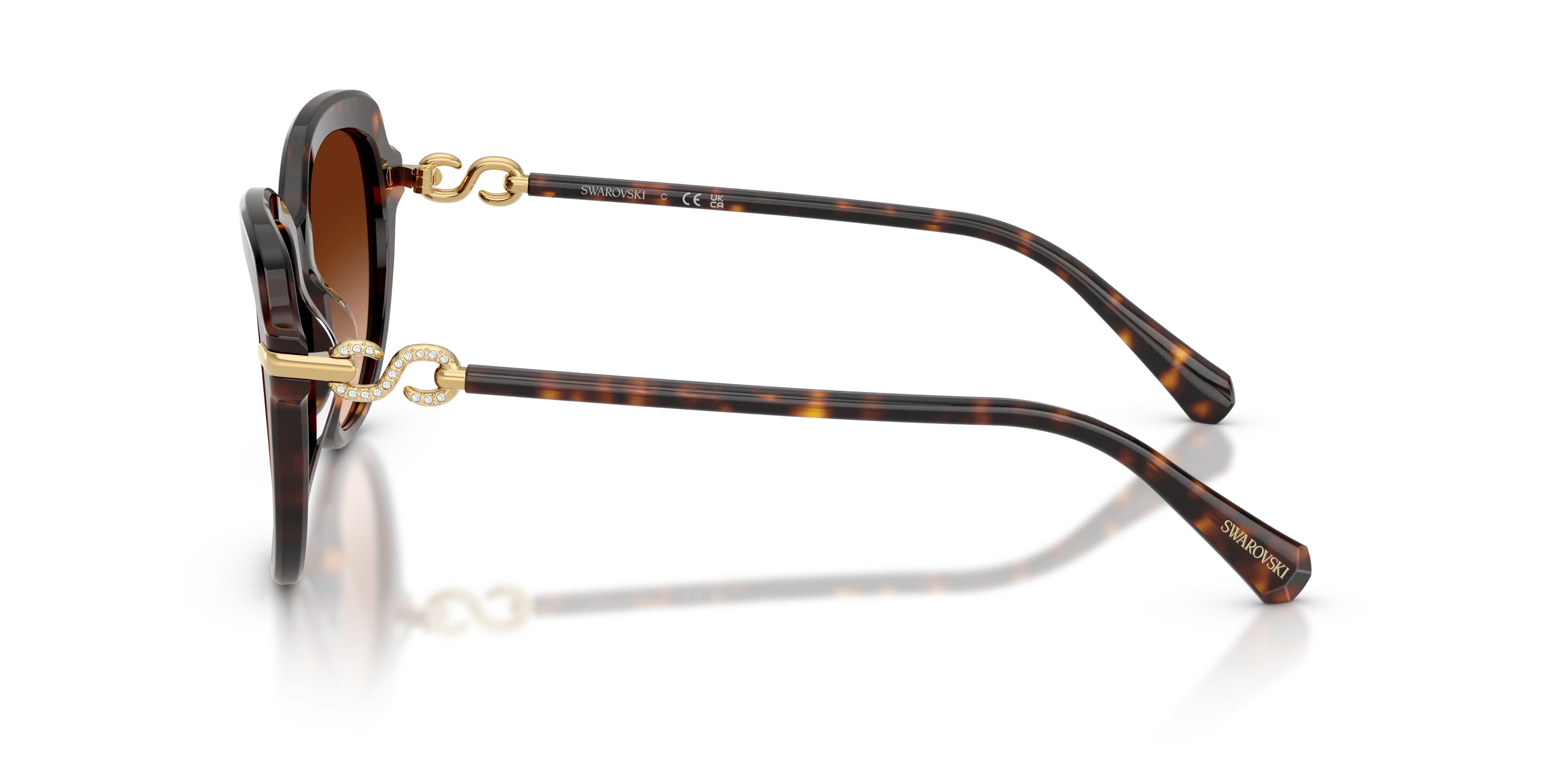 Swarovski SK6073 100274 Occhiali da sole Acetato Tartaruga Marrone Farfalla Normale Sfumato - immagine 4