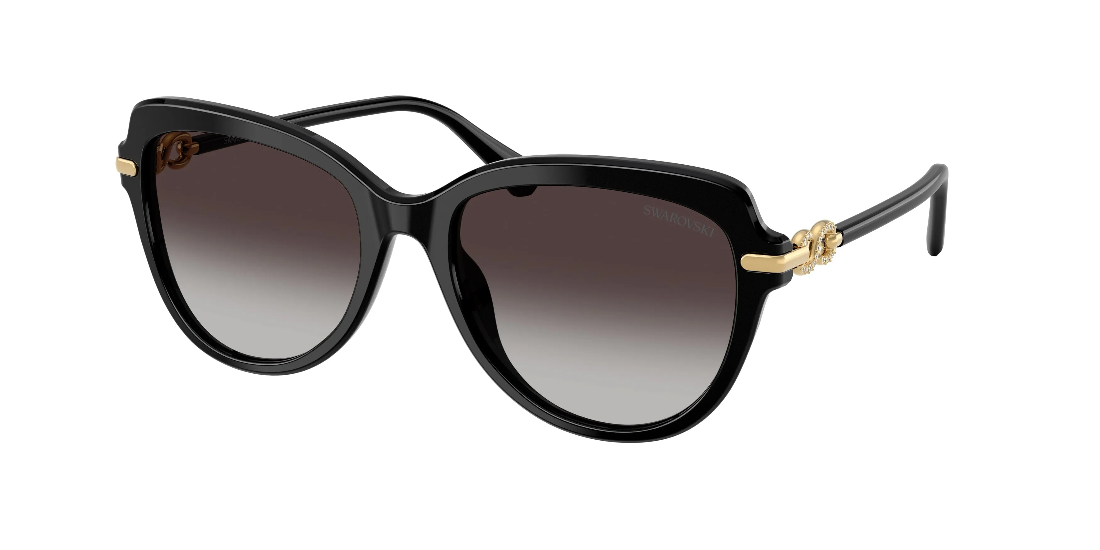 Swarovski SK6073 10018G Occhiali da sole Acetato Nero Grigio Farfalla Normale Sfumato - immagine 1