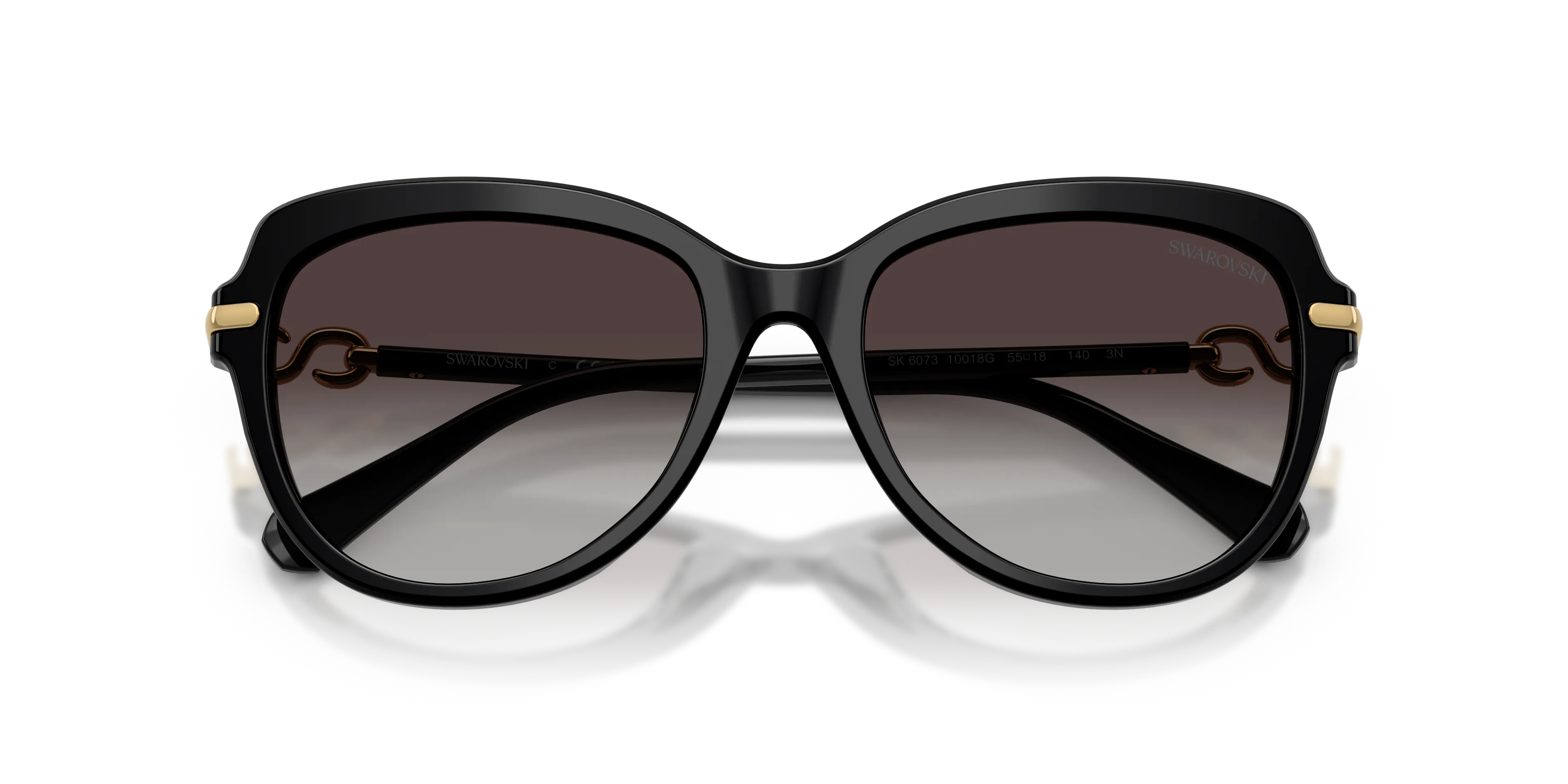 Swarovski SK6073 10018G Occhiali da sole Acetato Nero Grigio Farfalla Normale Sfumato - immagine 2