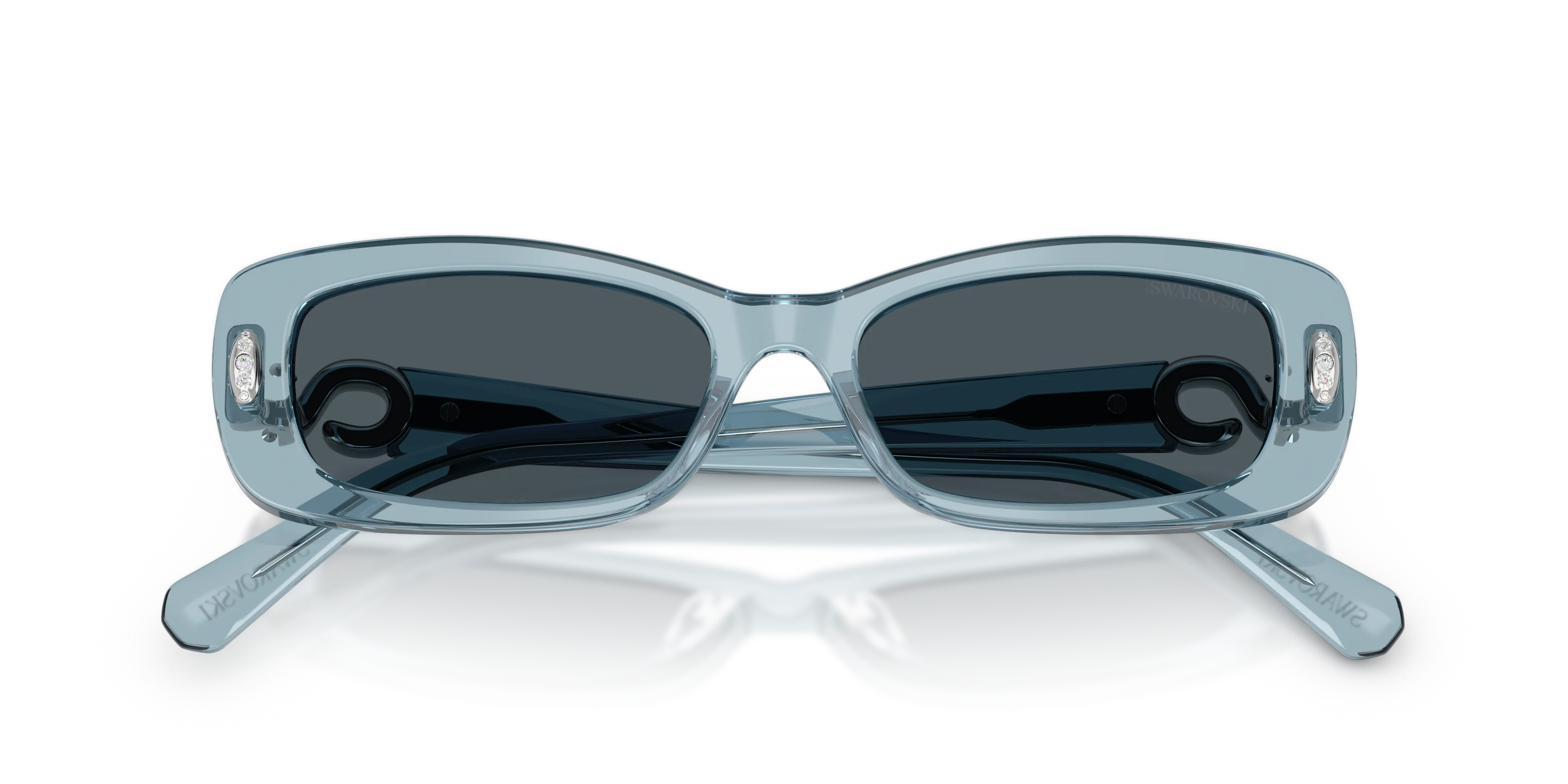 Swarovski SK6071U 110887 Occhiali da sole Acetato Blu Grigio Pillow Normale - immagine 2