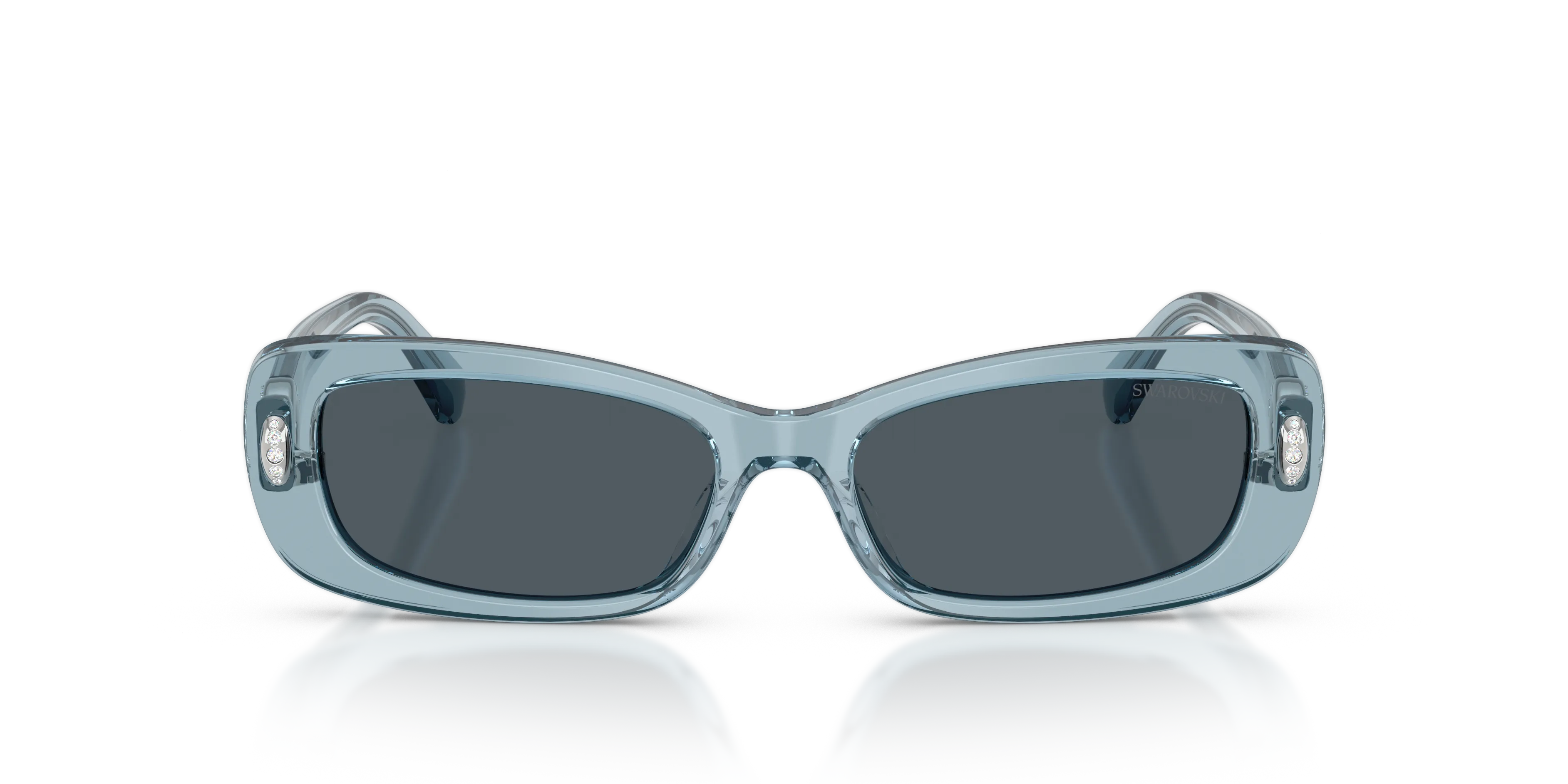 Swarovski SK6071U 110887 Occhiali da sole Acetato Blu Grigio Pillow Normale - immagine 3