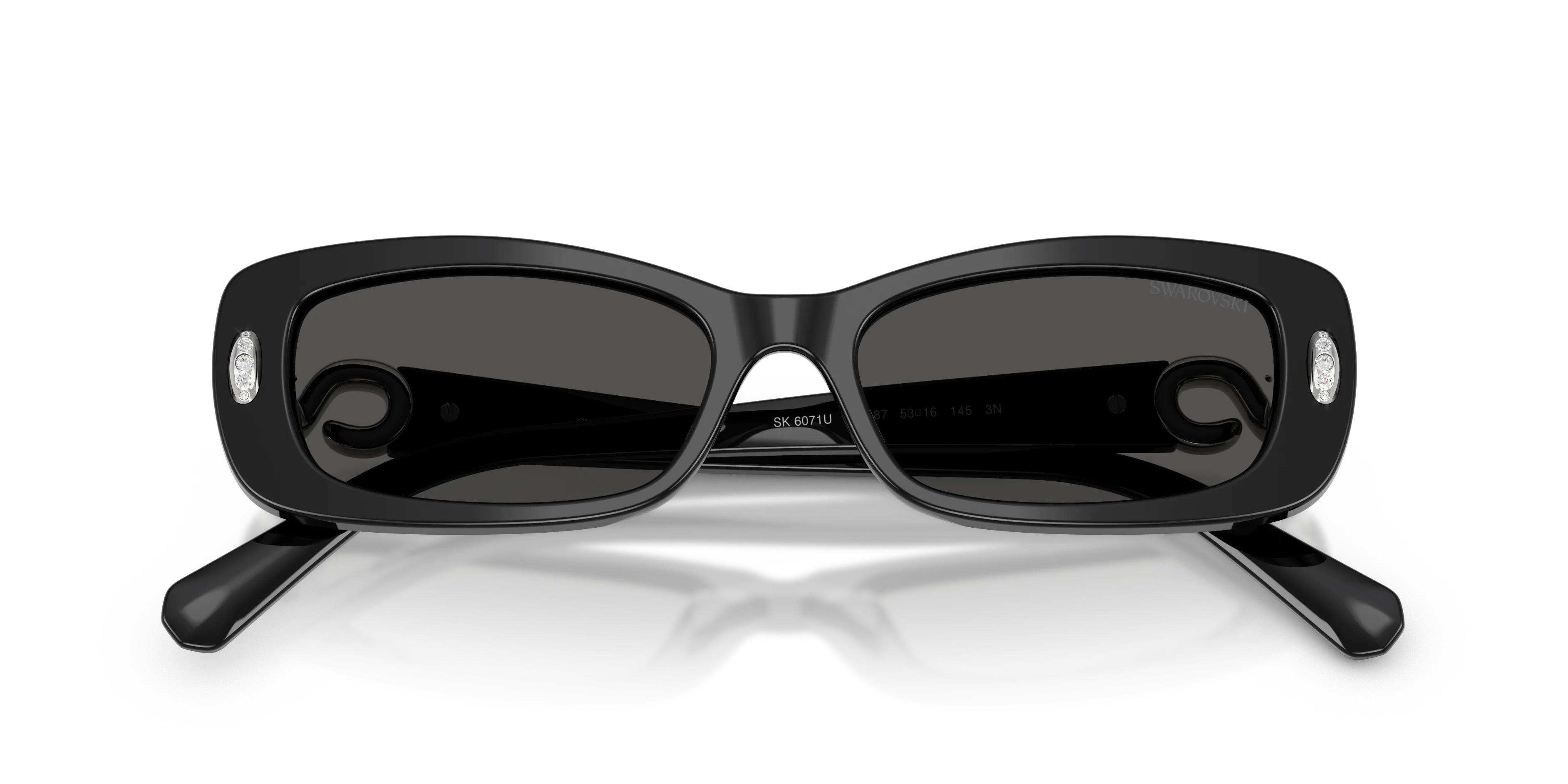 Swarovski SK6071U 100187 Occhiali da sole Acetato Nero Grigio Pillow Normale - immagine 2