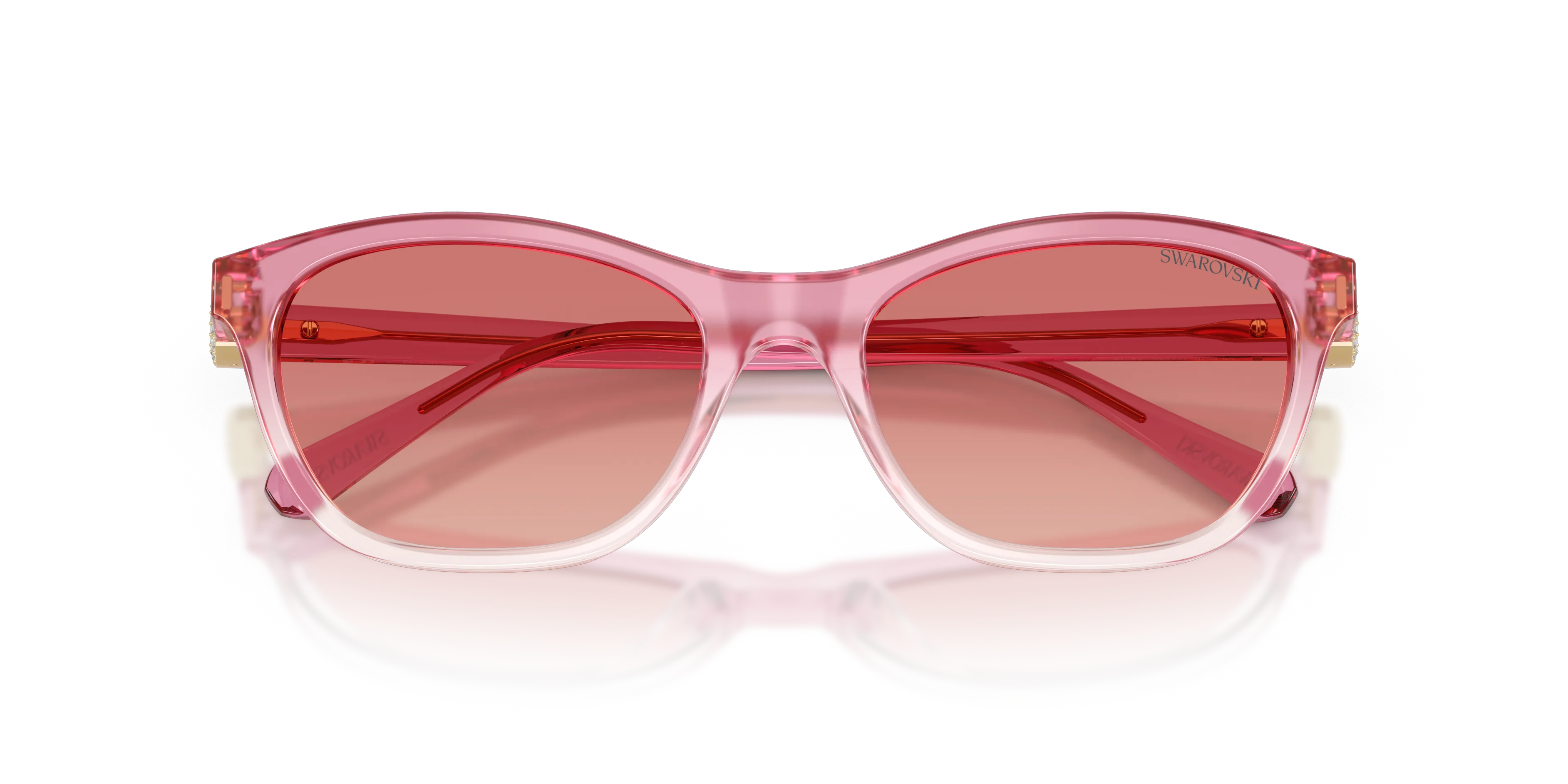 Swarovski SK6070 1115A5 Occhiali da sole Acetato Rosa Rosa Cat Eye Normale Sfumato - immagine 2