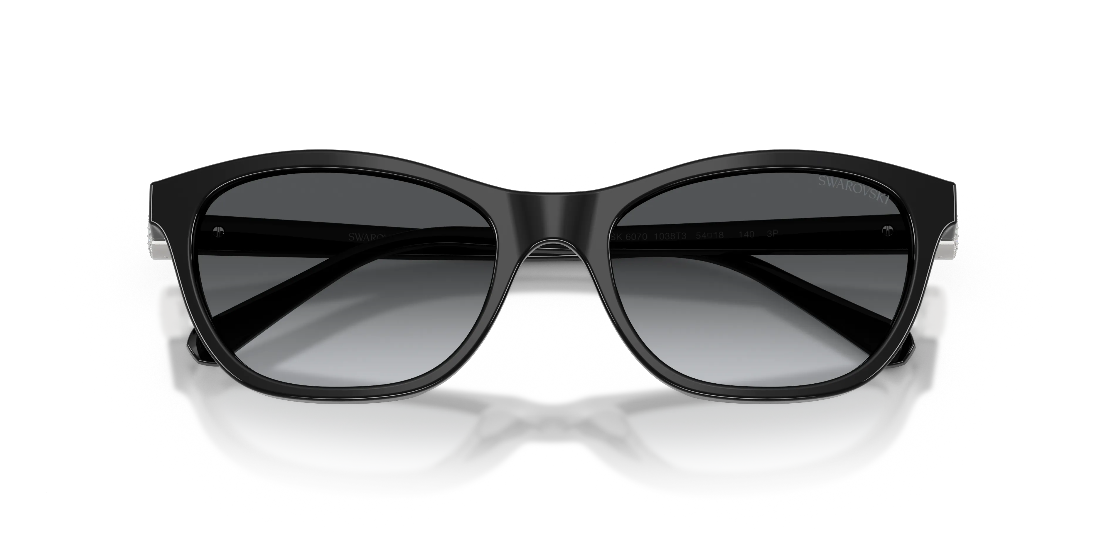 Swarovski SK6070 1038T3 Occhiali da sole Acetato Nero Grigio Cat Eye Polarizzata - immagine 2