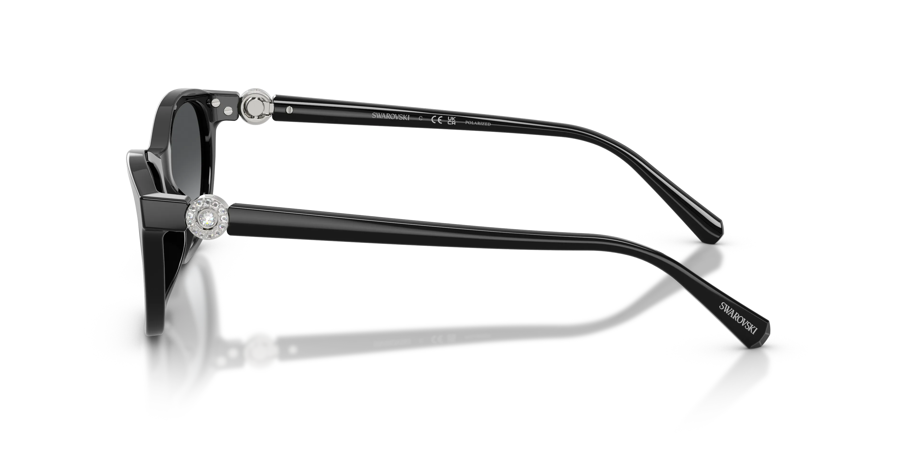 Swarovski SK6070 1038T3 Occhiali da sole Acetato Nero Grigio Cat Eye Polarizzata - immagine 4