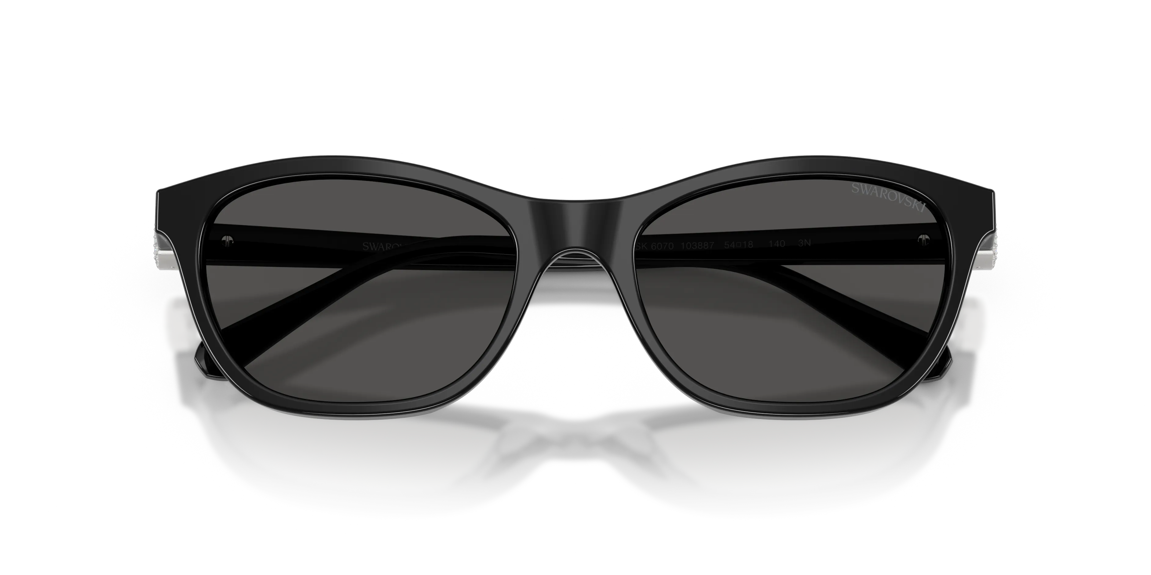 Swarovski SK6070 103887 Occhiali da sole Acetato Nero Grigio Cat Eye Normale - immagine 2