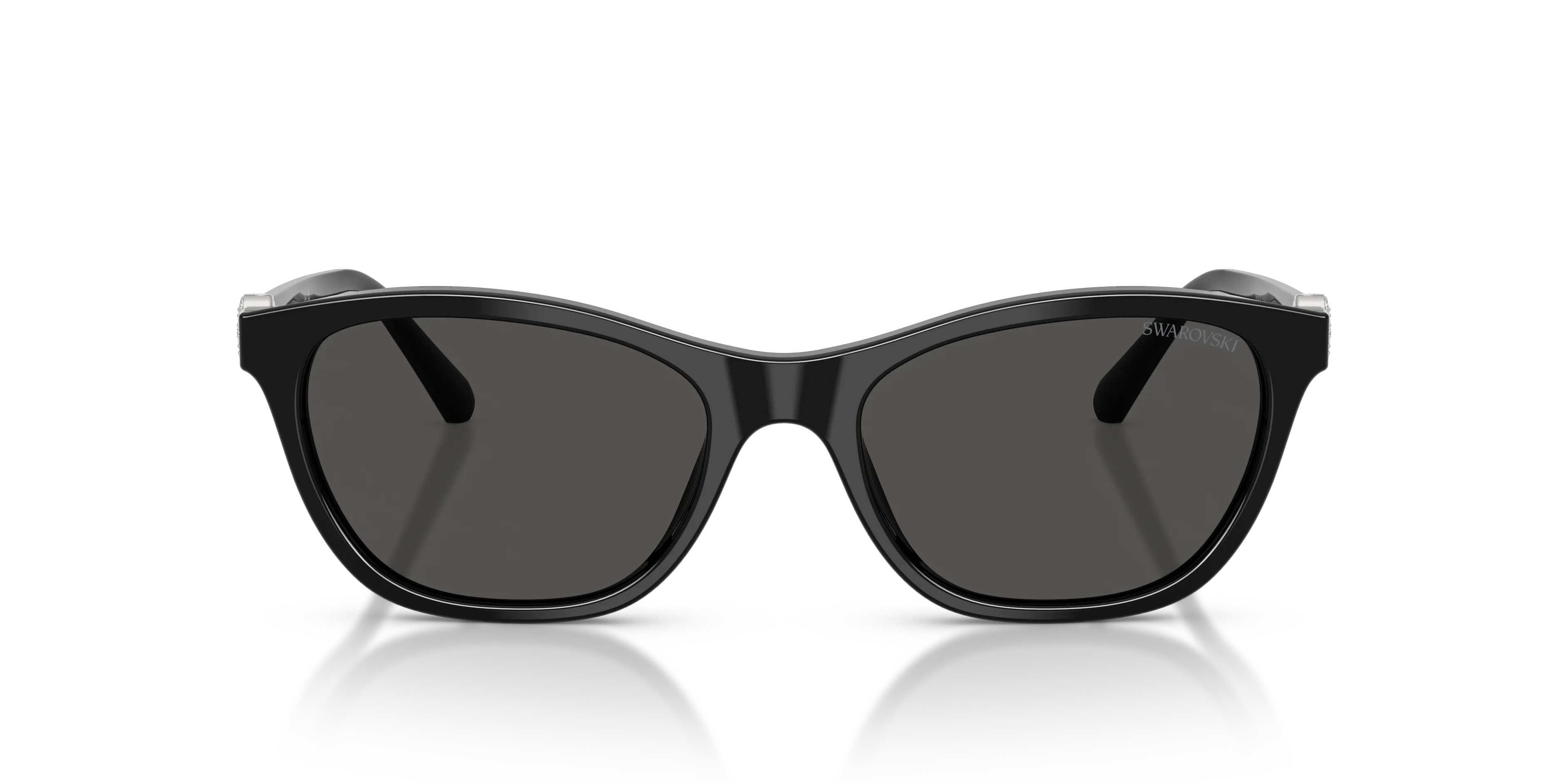 Swarovski SK6070 103887 Occhiali da sole Acetato Nero Grigio Cat Eye Normale - immagine 3