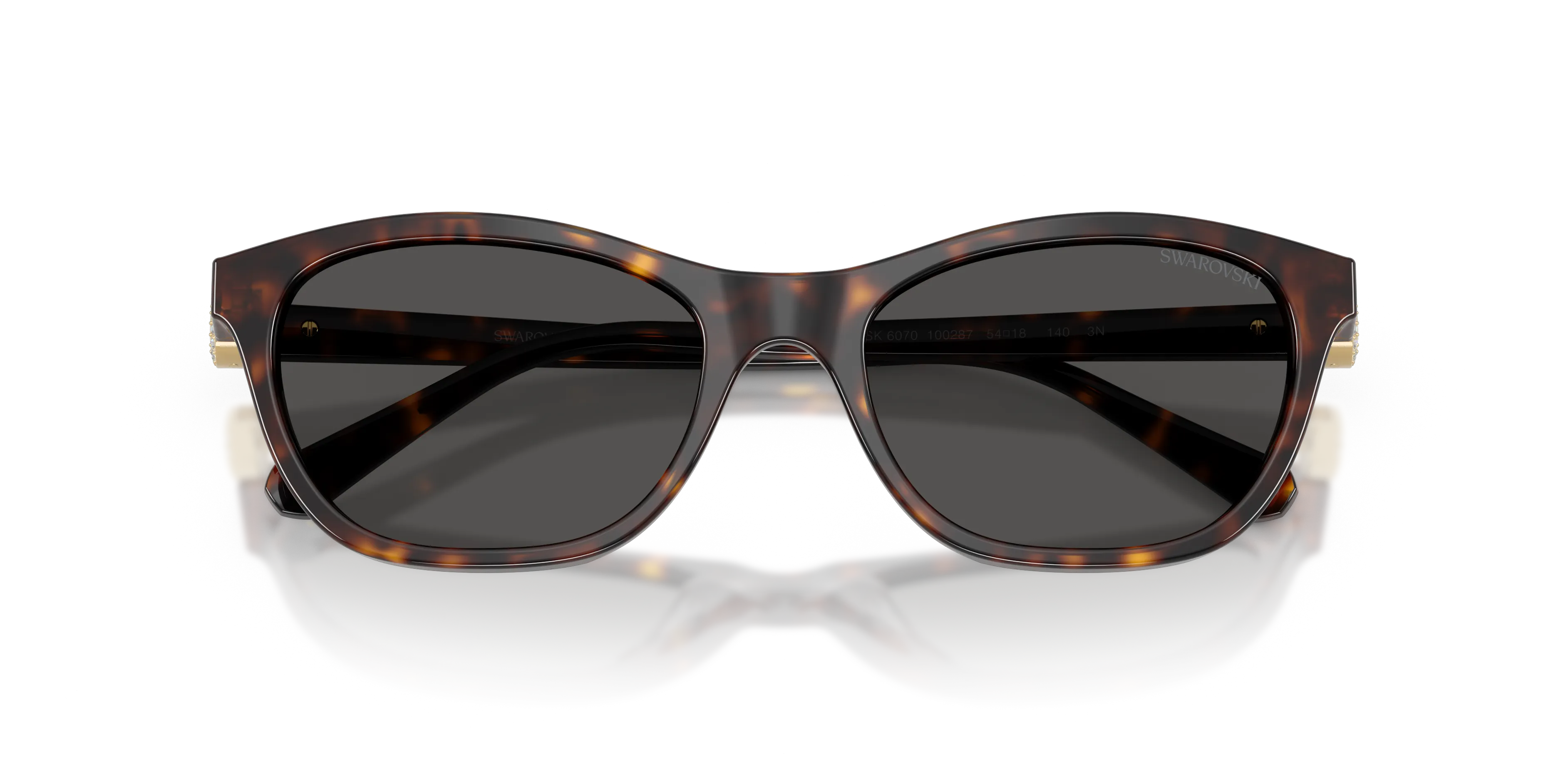 Swarovski SK6070 100287 Occhiali da sole Acetato Tartaruga Grigio Cat Eye Normale - immagine 2