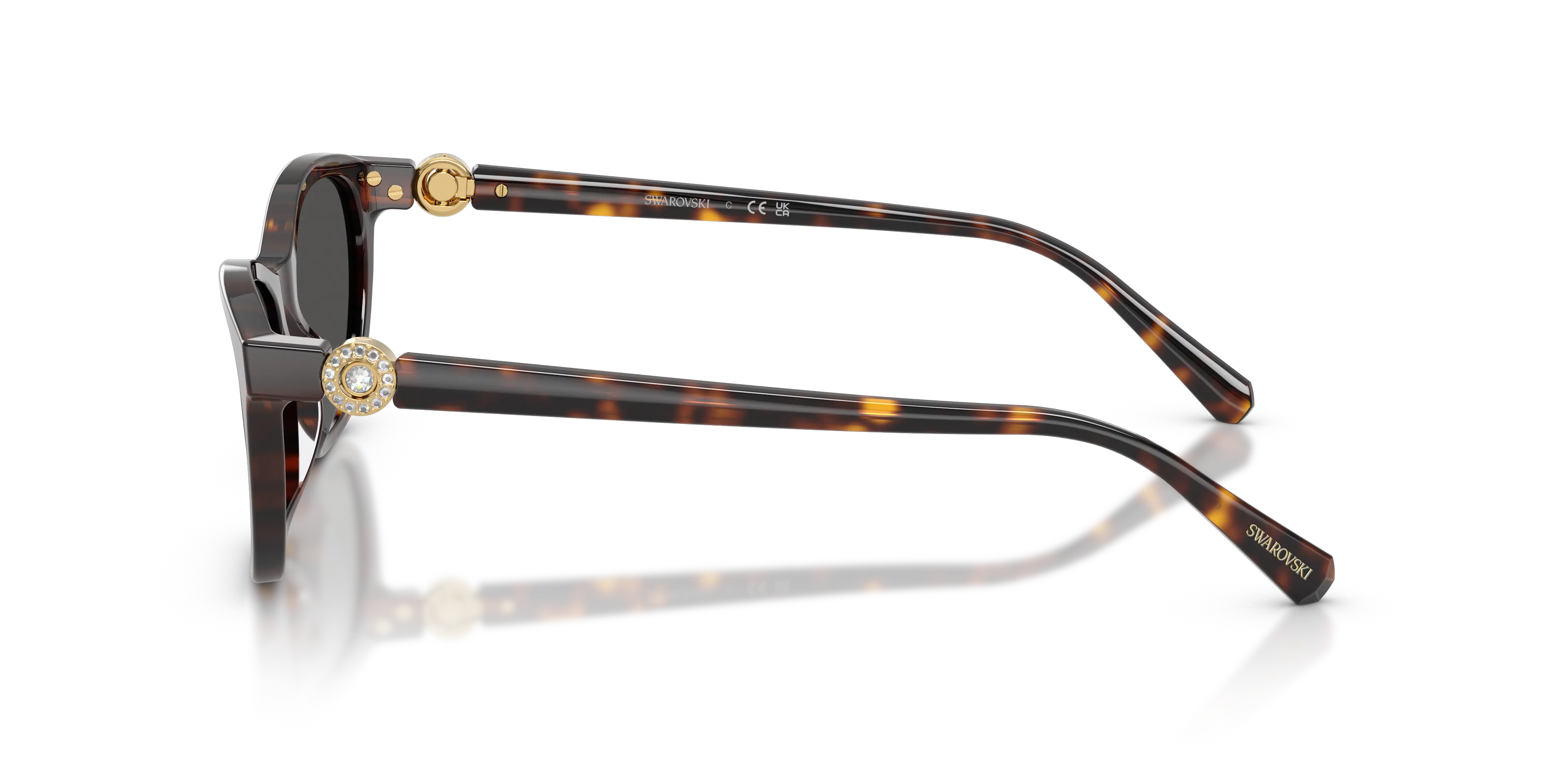 Swarovski SK6070 100287 Occhiali da sole Acetato Tartaruga Grigio Cat Eye Normale - immagine 4