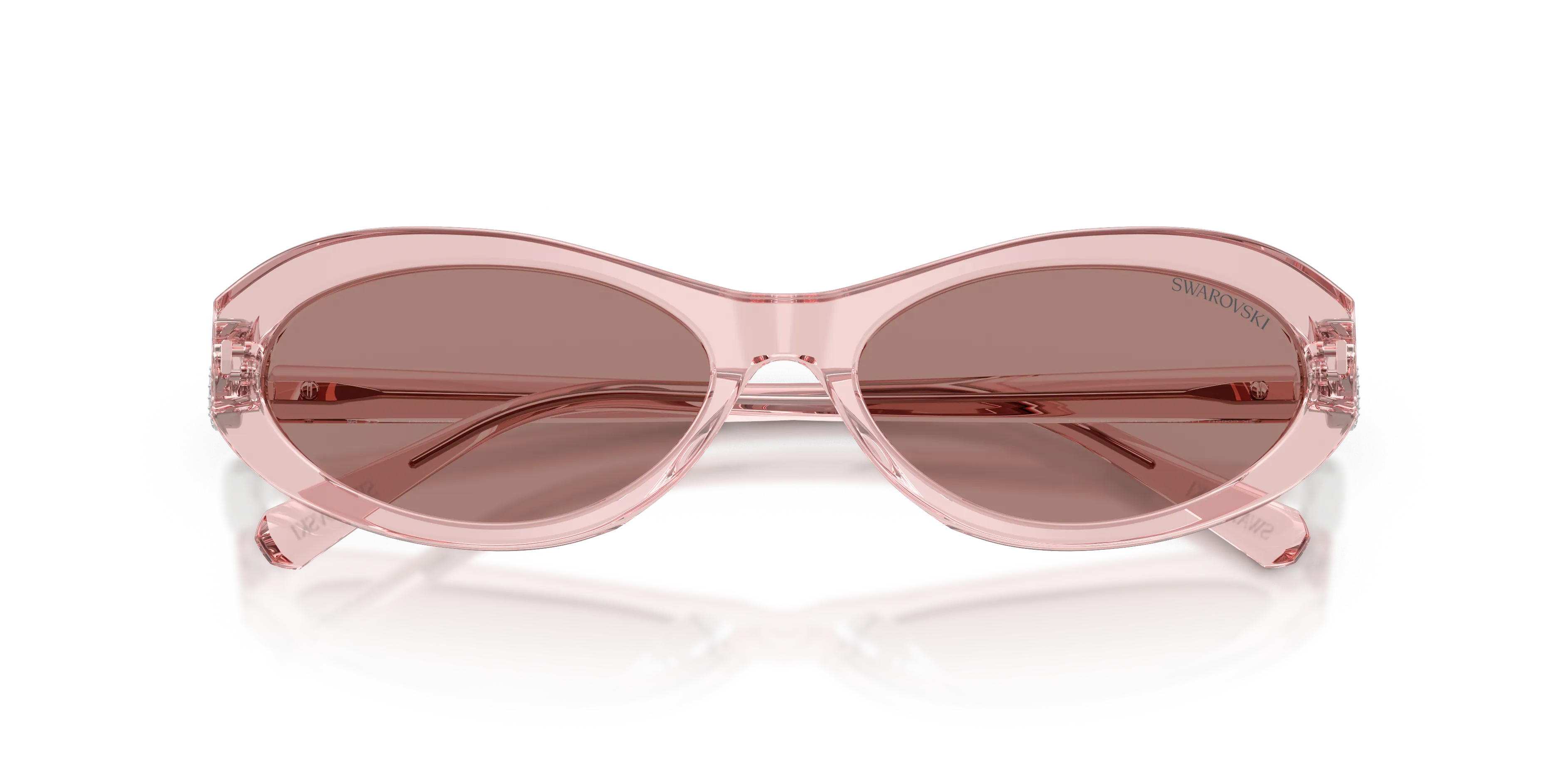 Swarovski SK6069U 110573 Occhiali da sole Acetato Rosa Marrone Rotonda Normale - immagine 2