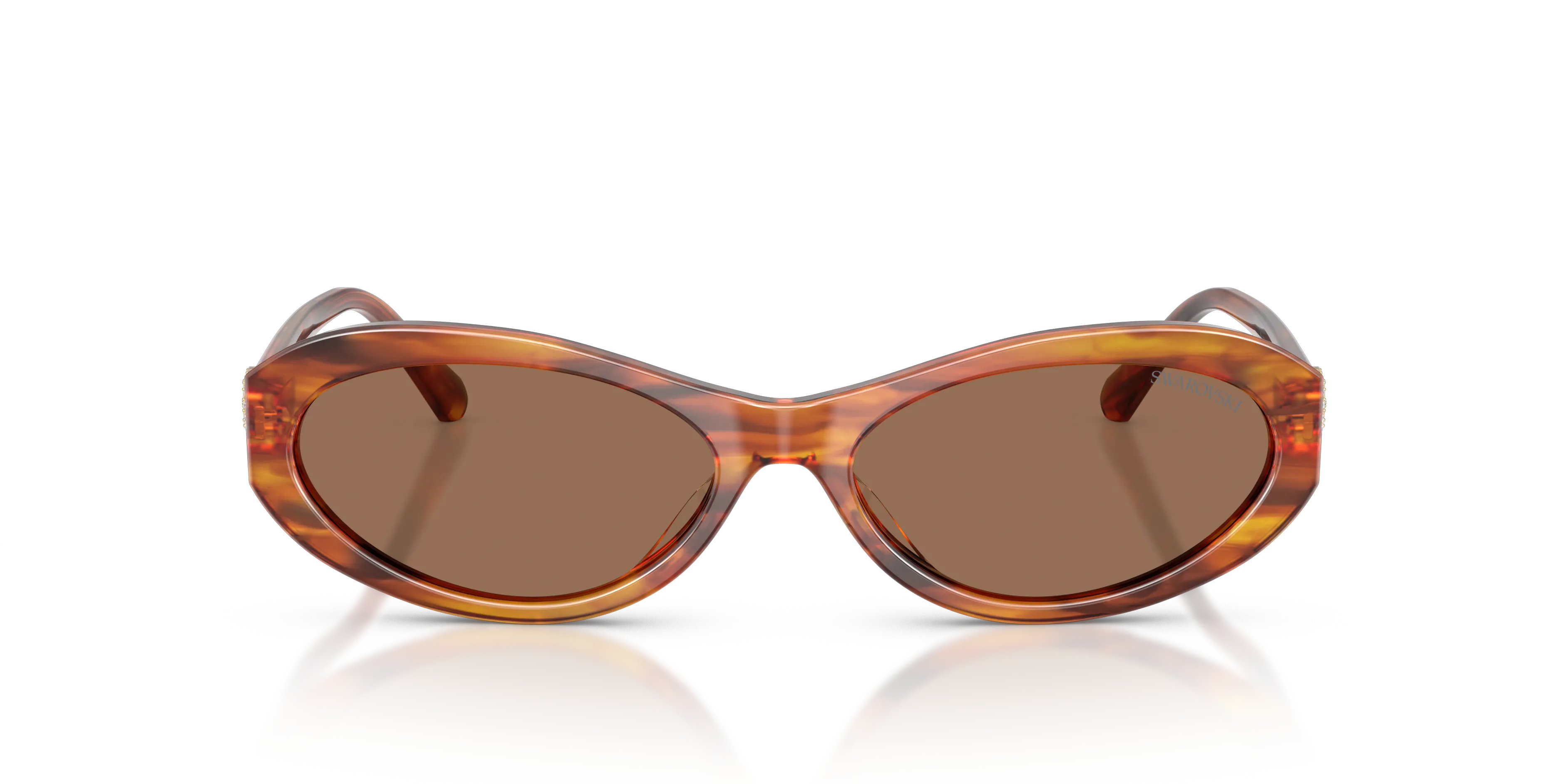 Swarovski SK6069U 109173 Occhiali da sole Acetato Marrone Marrone Rotonda Normale - immagine 3