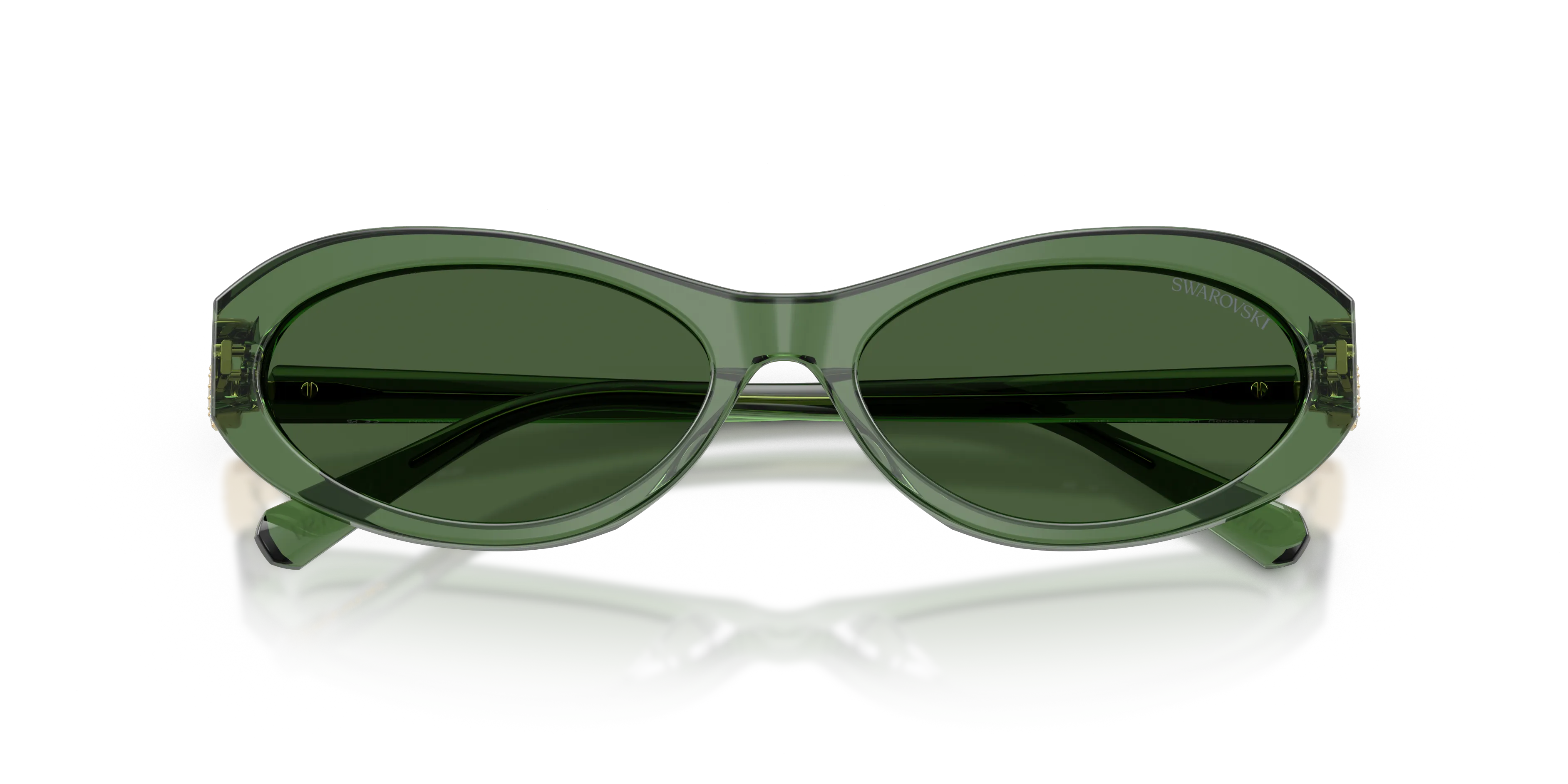 Swarovski SK6069U 108571 Occhiali da sole Acetato Verde Verde Rotonda Normale - immagine 2