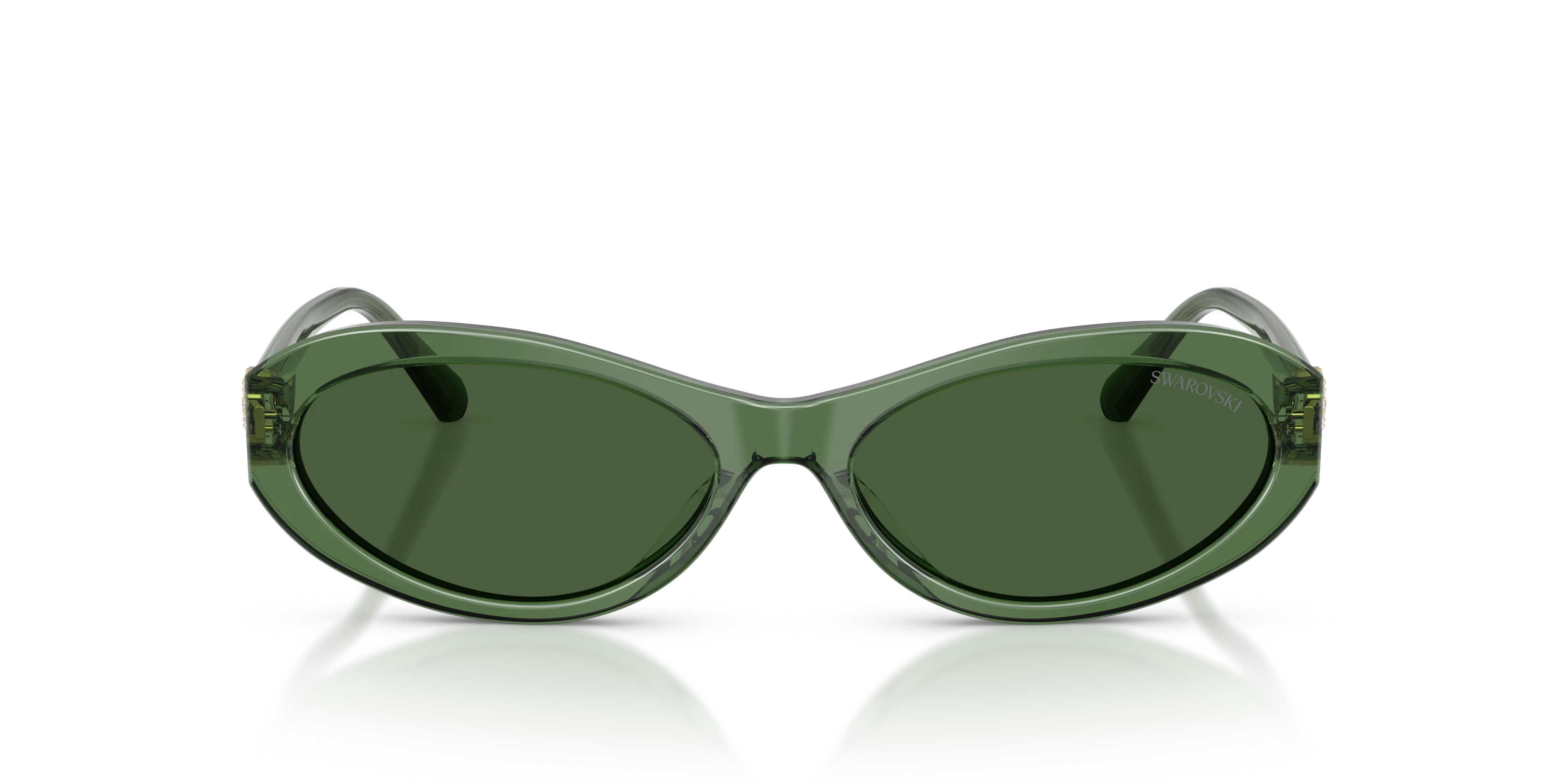 Swarovski SK6069U 108571 Occhiali da sole Acetato Verde Verde Rotonda Normale - immagine 3