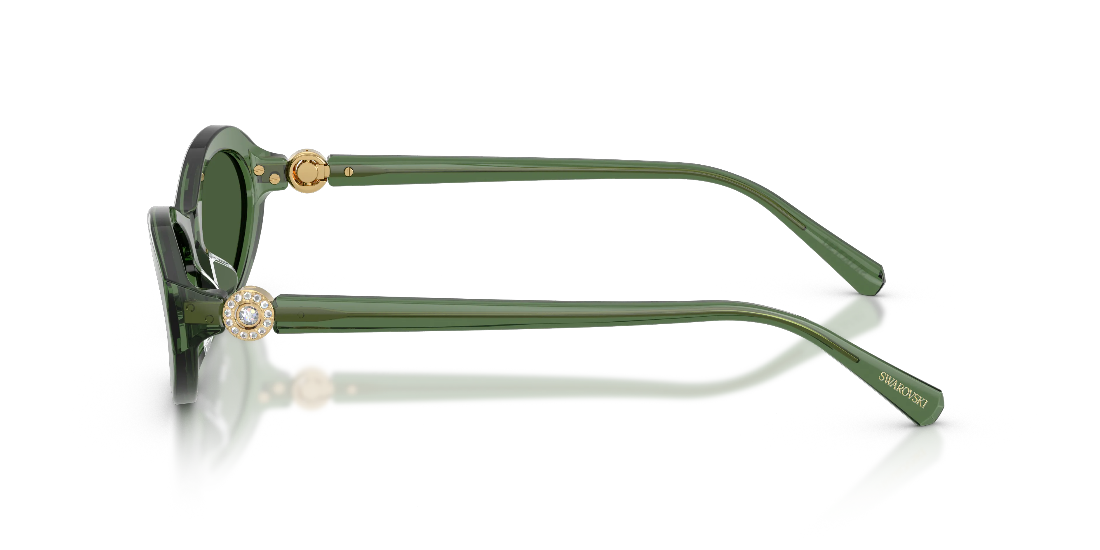 Swarovski SK6069U 108571 Occhiali da sole Acetato Verde Verde Rotonda Normale - immagine 4