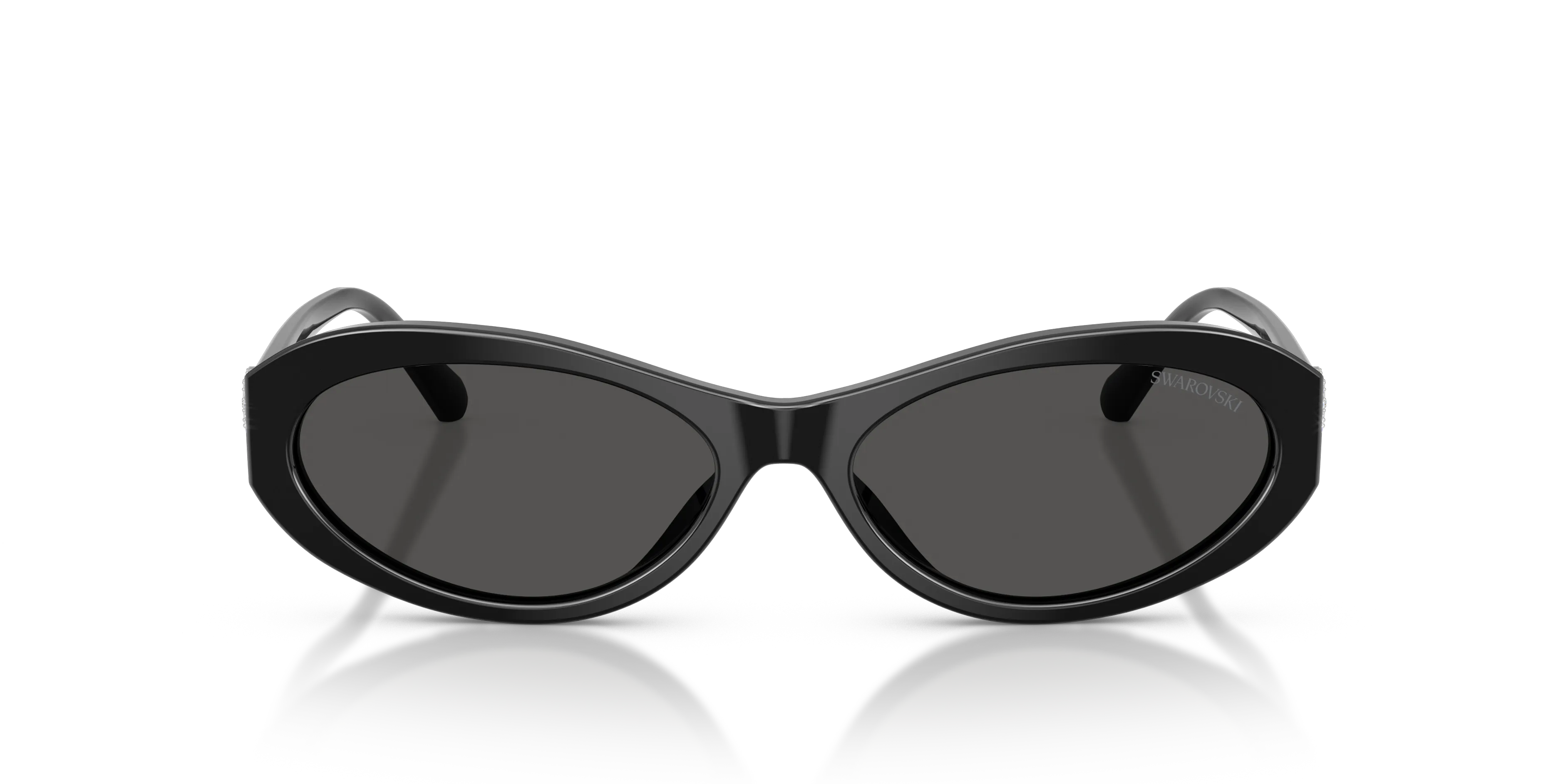 Swarovski SK6069U 103887 Occhiali da sole Acetato Nero Grigio Rotonda Normale - immagine 3