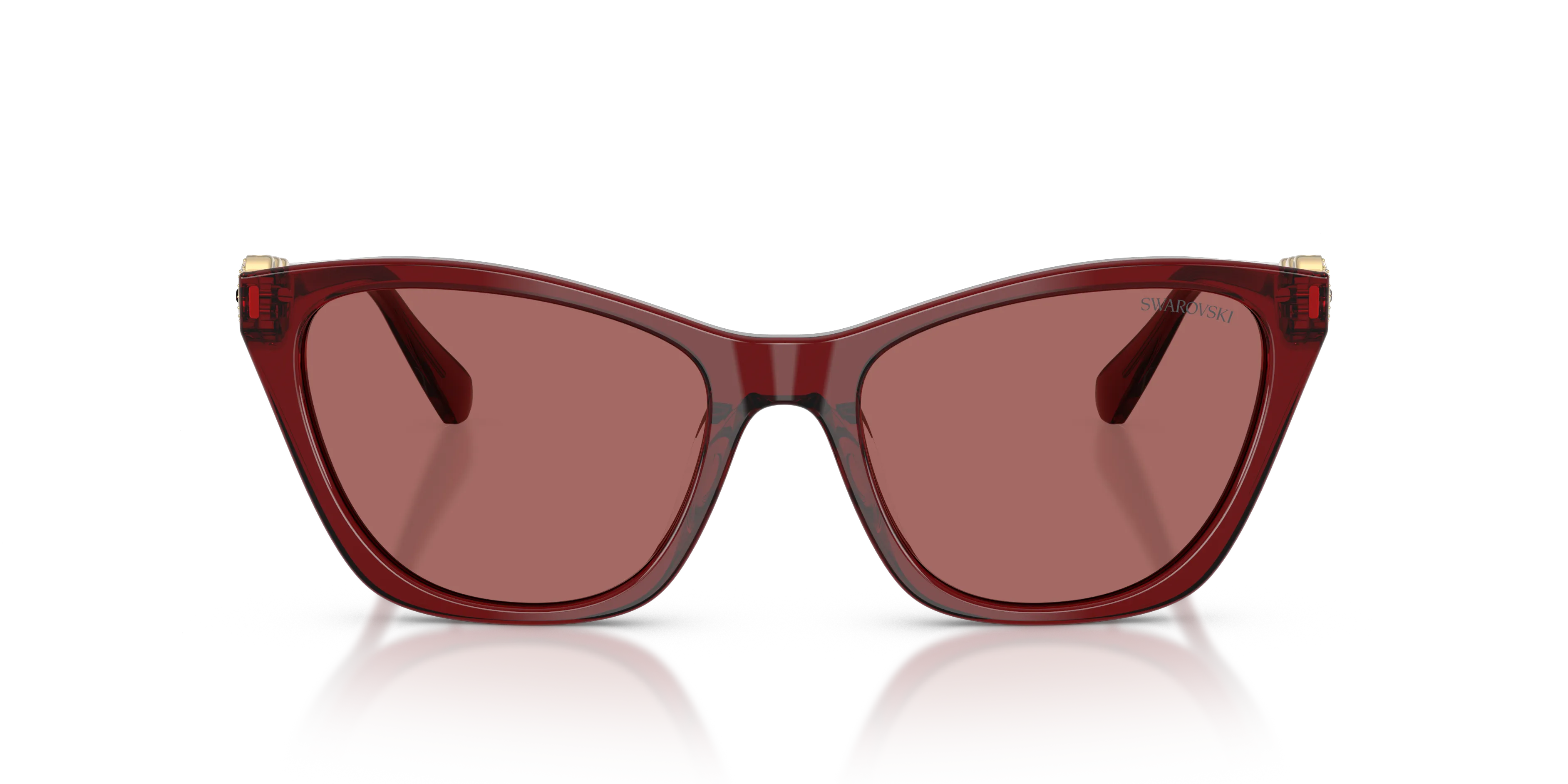 Swarovski SK6068U 107369 Occhiali da sole Acetato Rosso Viola Cat Eye Normale - immagine 3