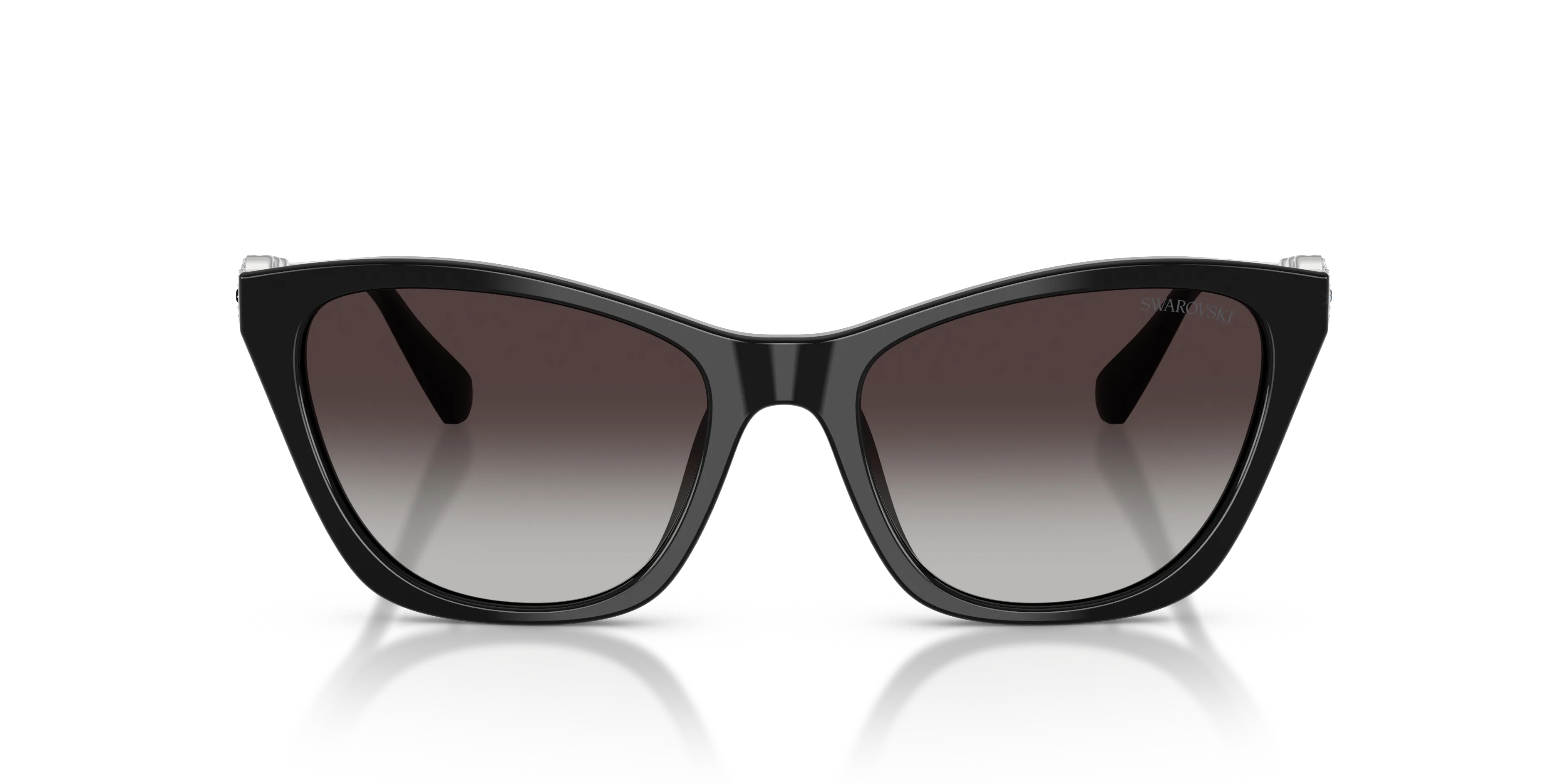 Swarovski SK6068U 10388G Occhiali da sole Acetato Nero Grigio Cat Eye Normale Sfumato - immagine 3
